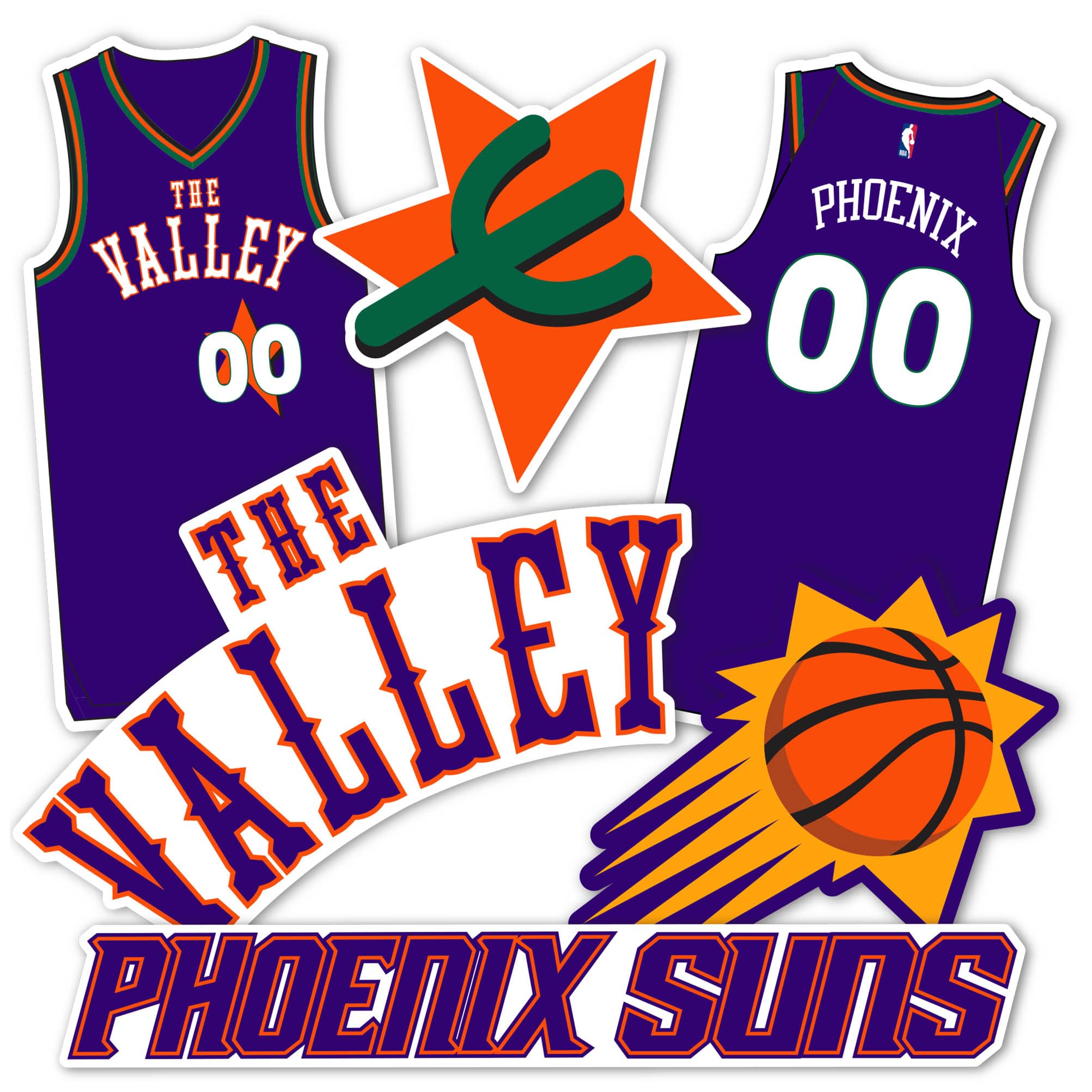 Sticker Phoenix Suns NBA vinyle durable pour bouteille d'eau et scrapbooking