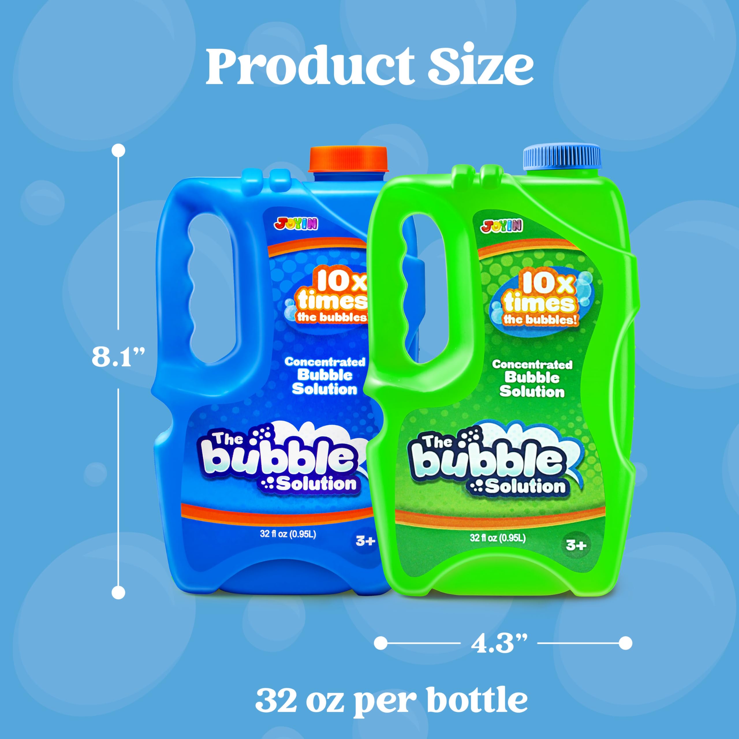 Soluciones de recarga de burbujas de 2 botellas de 64 onzas (hasta 5 galones), solución concentrada para máquina de burbujas, pistola, varita, líquido de recarga de verano, juguetes de Pascua 7