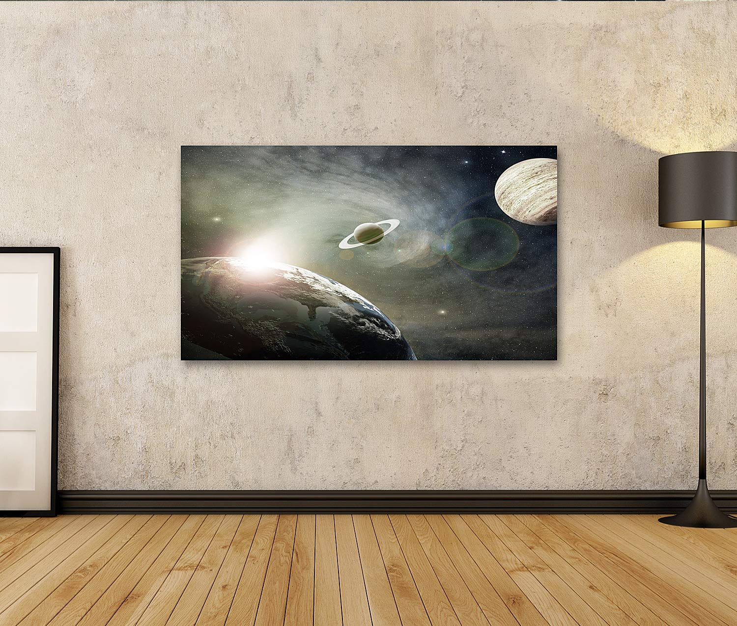 islandburner Tableau sur Toile Espace Violet, planètes lointaines Cadre Affiche Poster Murale Tableaux