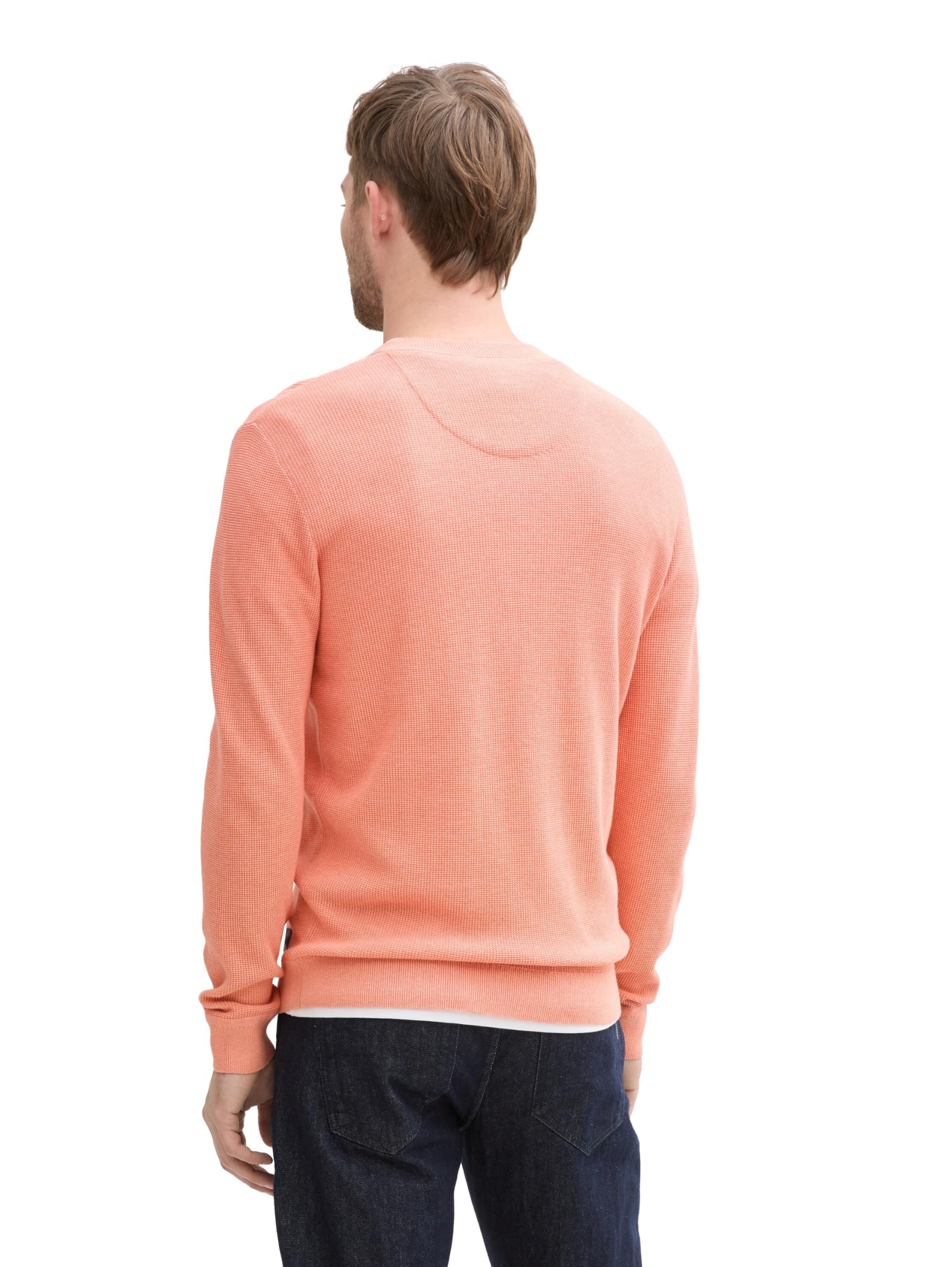Tom Tailor Herren Basic Strickpullover aus Baumwolle