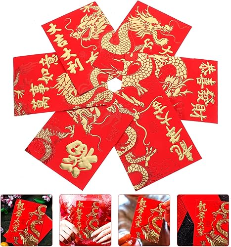 Miniatura 8 de Cabilock 60 sobres rojos 2024 Dragón chino Año Nuevo Dinero Bolsillos Lucky Hong Bao regalo sobres de dinero en efectivo paquetes para Año Nuevo