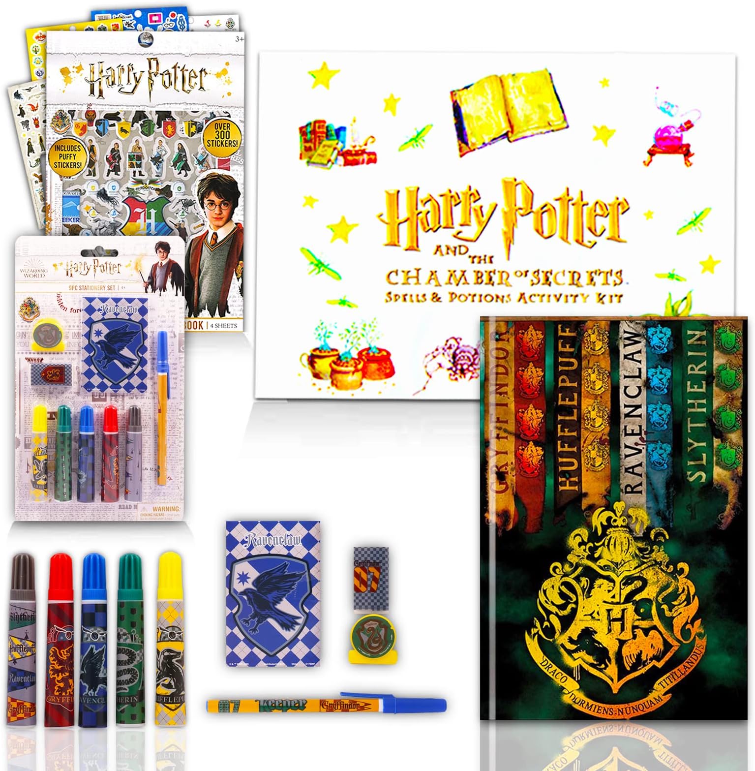 Harry Potter Journal and Pen Set ~ Premium Harry Potter Diary, Pen, Stickers, Gems, and More with Harry Potter Magic Activity Kit (Harry Potter Merchandise Bundle)