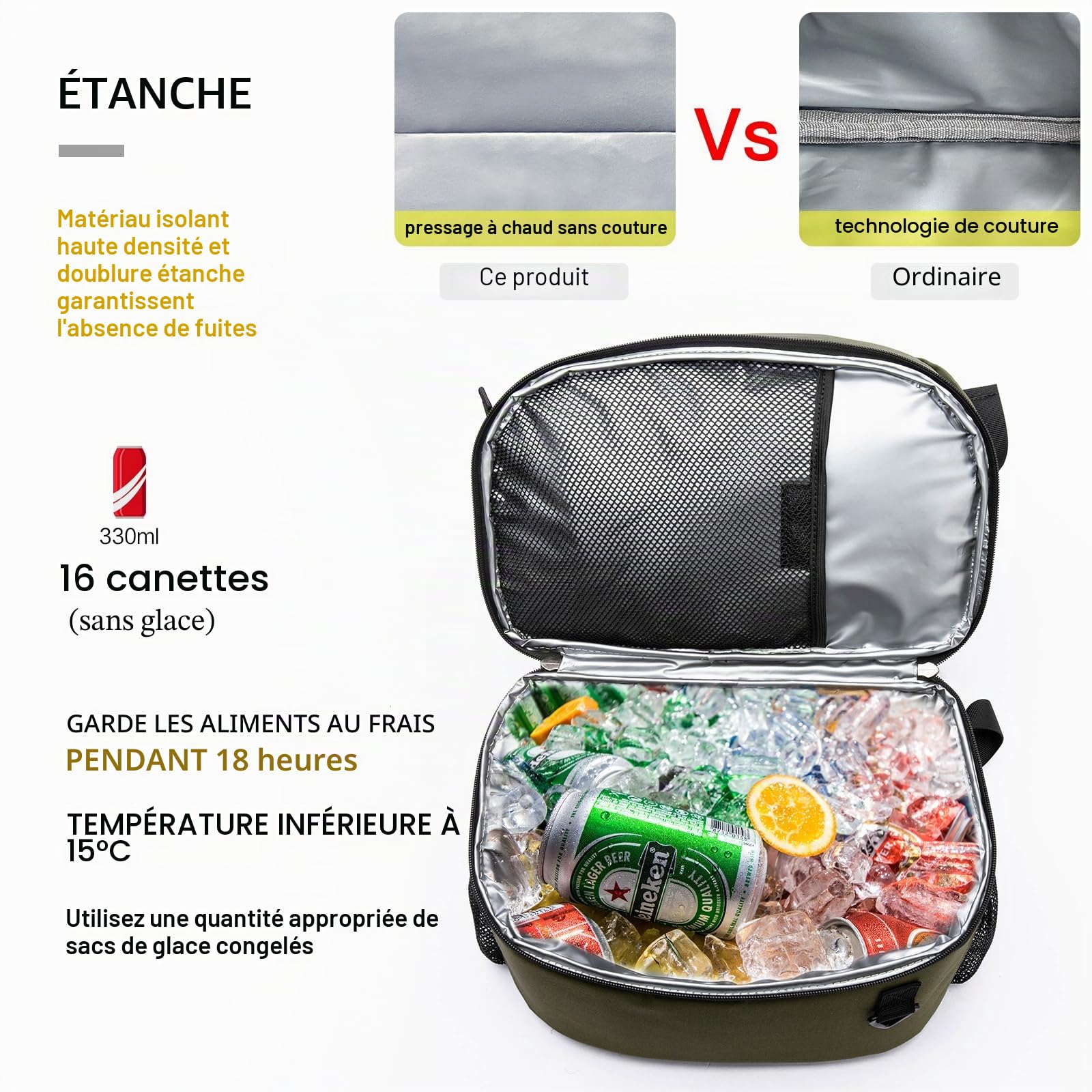 TUGUAN Sac à Dos Isotherme isolé 38 Canettes 28L, Sac Isotherme Léger Double Paroi Hommes Femmes pour Picnic Camping Voyage Randonnée Plage Parc