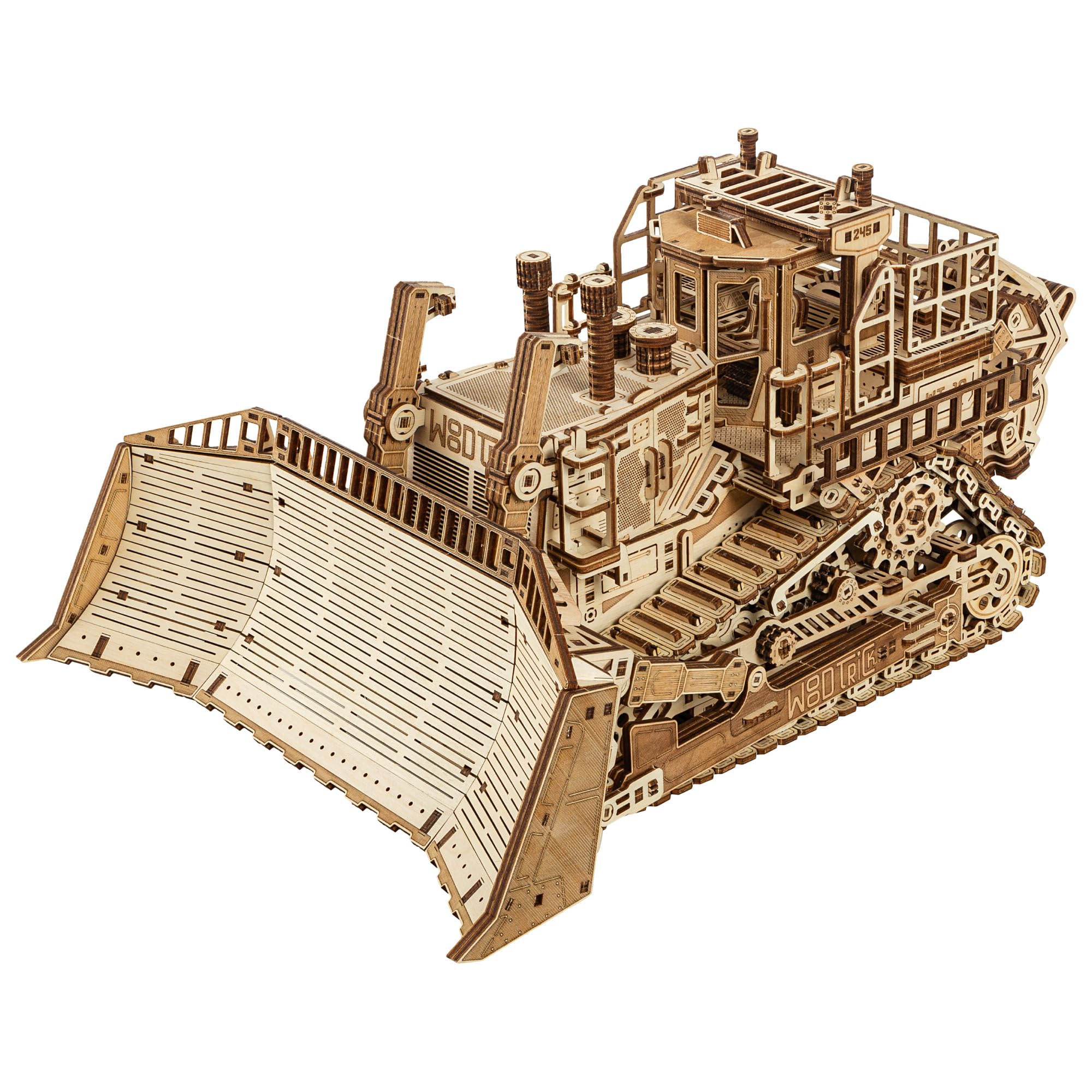Wood Trick Terrain Titan - Pasea hasta 10 pies - 19 x 11 pulgadas - Hoja móvil y gancho trasero - Rompecabezas de madera 3D para adultos para construir - Modelos de ingeniería de bricolaje para
