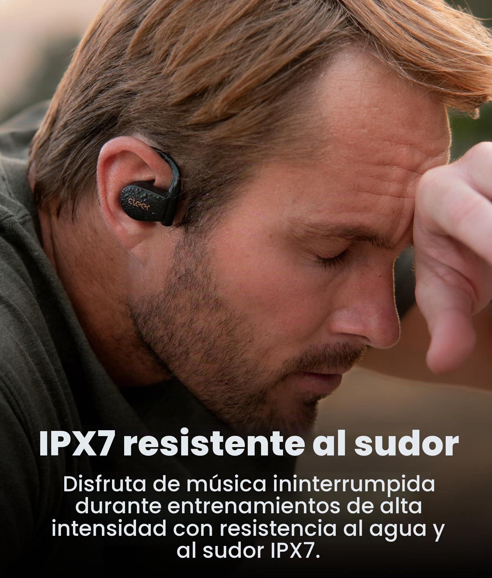 Cleer ARC 4 Plus - Auriculares de oreja abierta, auriculares Bluetooth inalámbricos con audio Dolby y seguimiento de cabeza, auriculares con gancho para la oreja con tiempo de reproducción de 34 horas