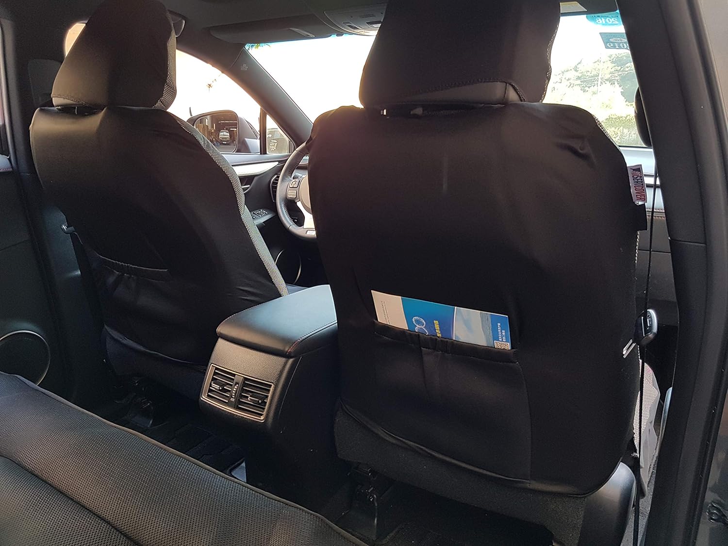 Red Black Seat Covers for Woman Lady Cars Trucks SUV, Auto Leather Protector, Breathable Mesh Easy Fit Airbag Compatible