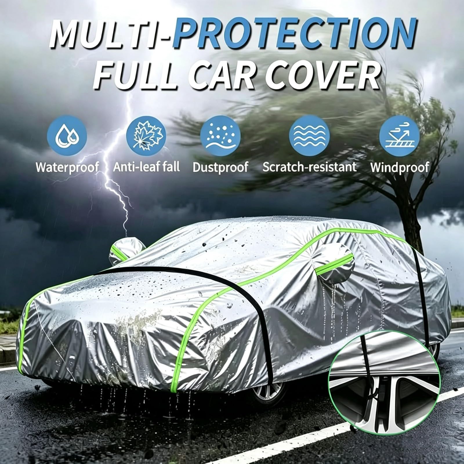 Telo Copriauto per F-150 SuperCrew Standard Bed (2009-2014) | Copriauto leggero su misura, Protezione UV & resistente all'acqua, Antivento & antifurto, Adattamento elastico aderente