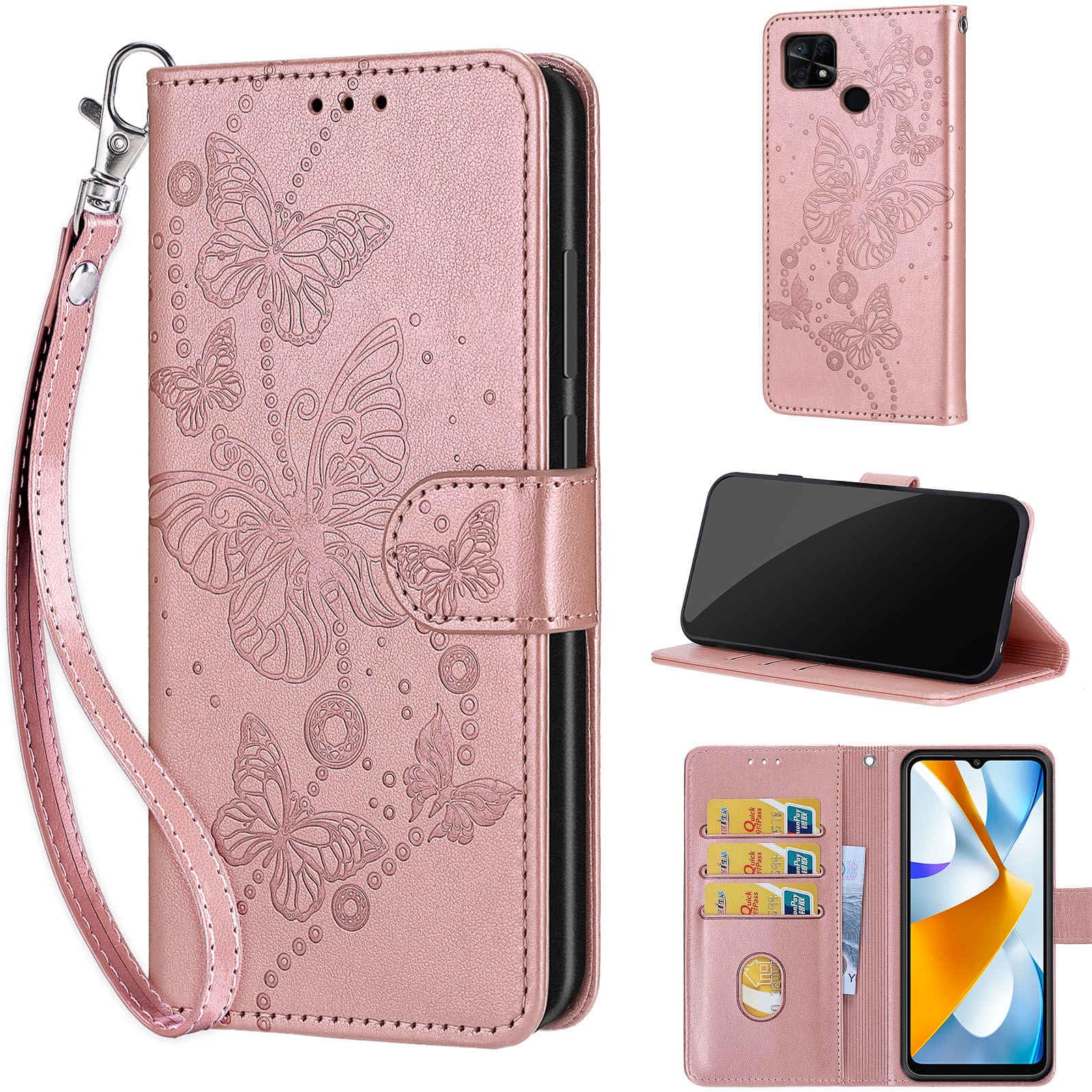 Wallet Handyhülle Für Xiaomi Redmi 10C – Klapphülle Mit Kartenfächern, Standfuß, Blaugrün