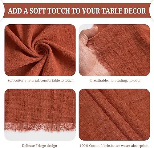 Miniatura 4 de 24 servilletas de tela hechas a mano de 16.5 x 16.5 pulgadas, delicadas servilletas de algodón con flecos, reutilizables, suaves, de algodón