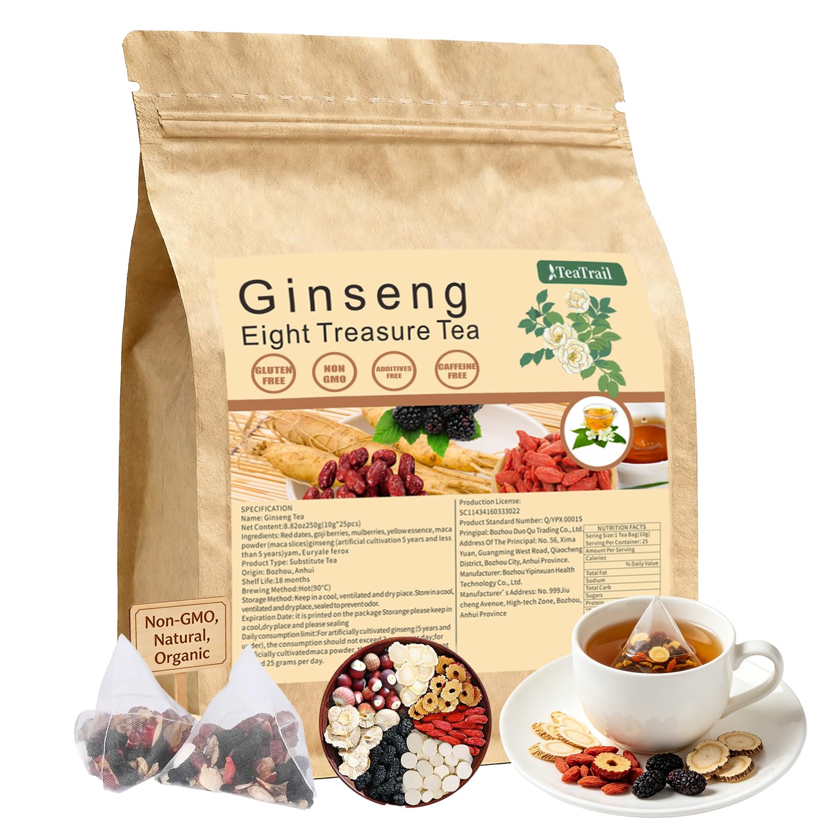 Amazon.com : TeaTrail Ginseng Eight Treasure Herbal Tea – Kidney