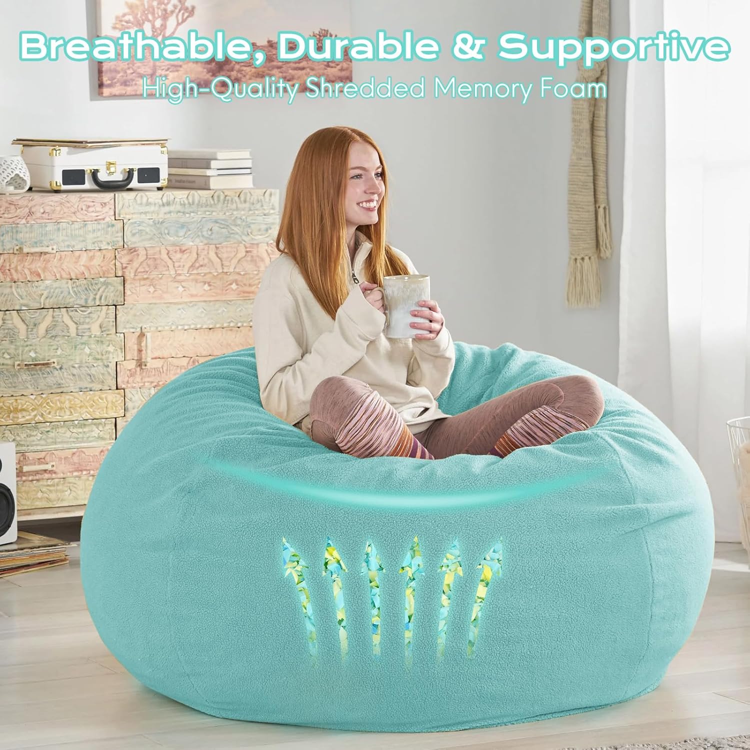 Bean Bag Filler, 6lbs Shredded Memory Foam Filling, Bean Bag Chair Filling Stuffing, Bean Bag Refill Insert, Punching Bag Filler, Pillow Filler Stuffing for Stuffed Animals/Arts Crafts(Multi) - Image 3