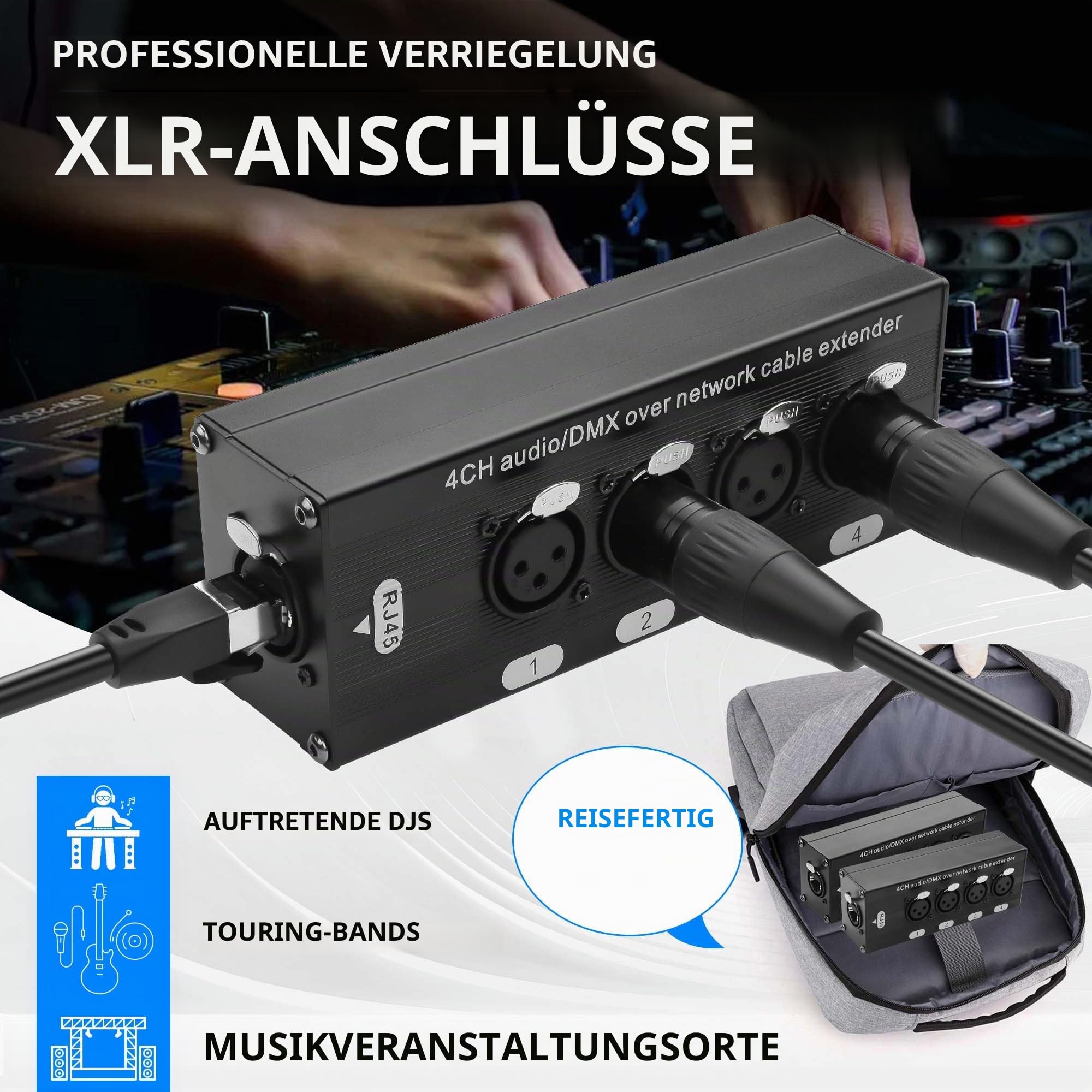 GINTOOYUN XLR auf Ethernet Extender Buchse auf RJ45