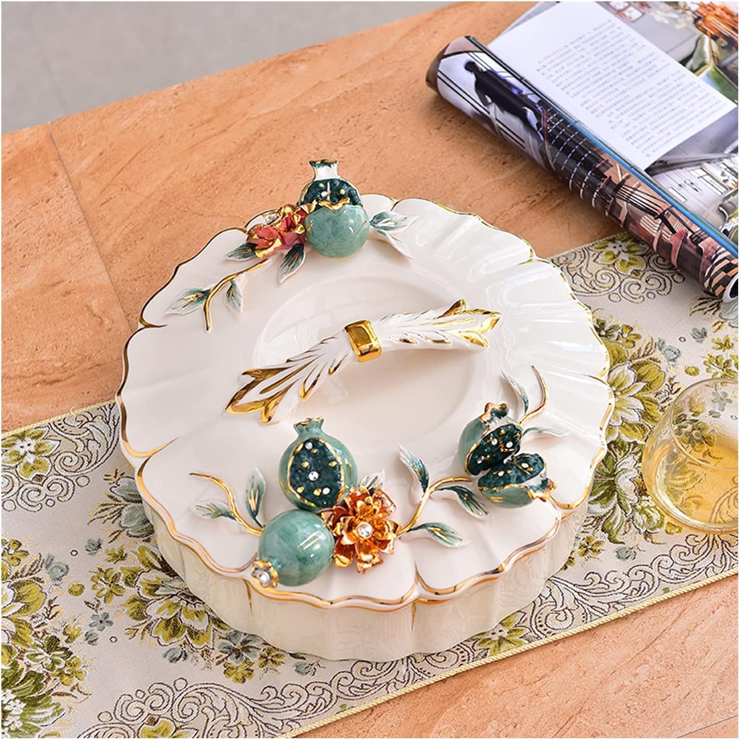 フルーツフルーツプレート、セラミックキャンディナッツ磁器プレート