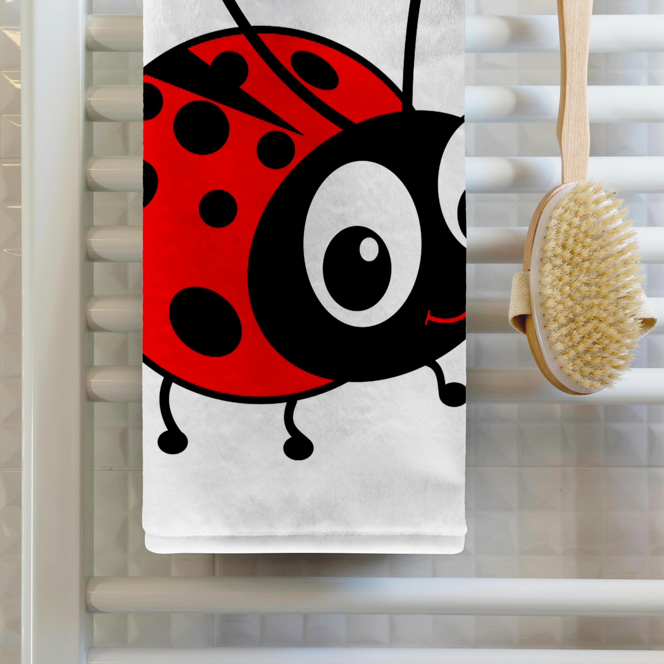 Amazon.com: 3dRose 15x22 Hand Towel - Cute Ladybug - Kawaii