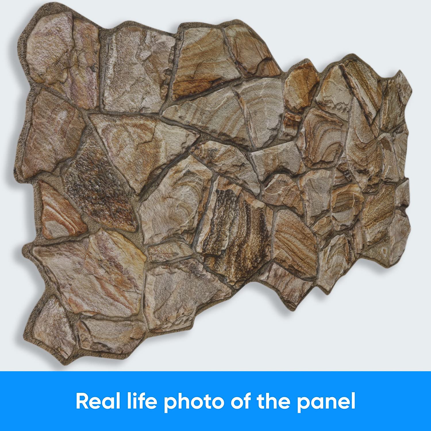 Paneles de pared 3D para decoración de paredes interiores, paneles de revestimiento de pared de piedra arenisca de miel de PVC no adhesivos para el hogar y la oficina - (10 piezas/4,7 m2)