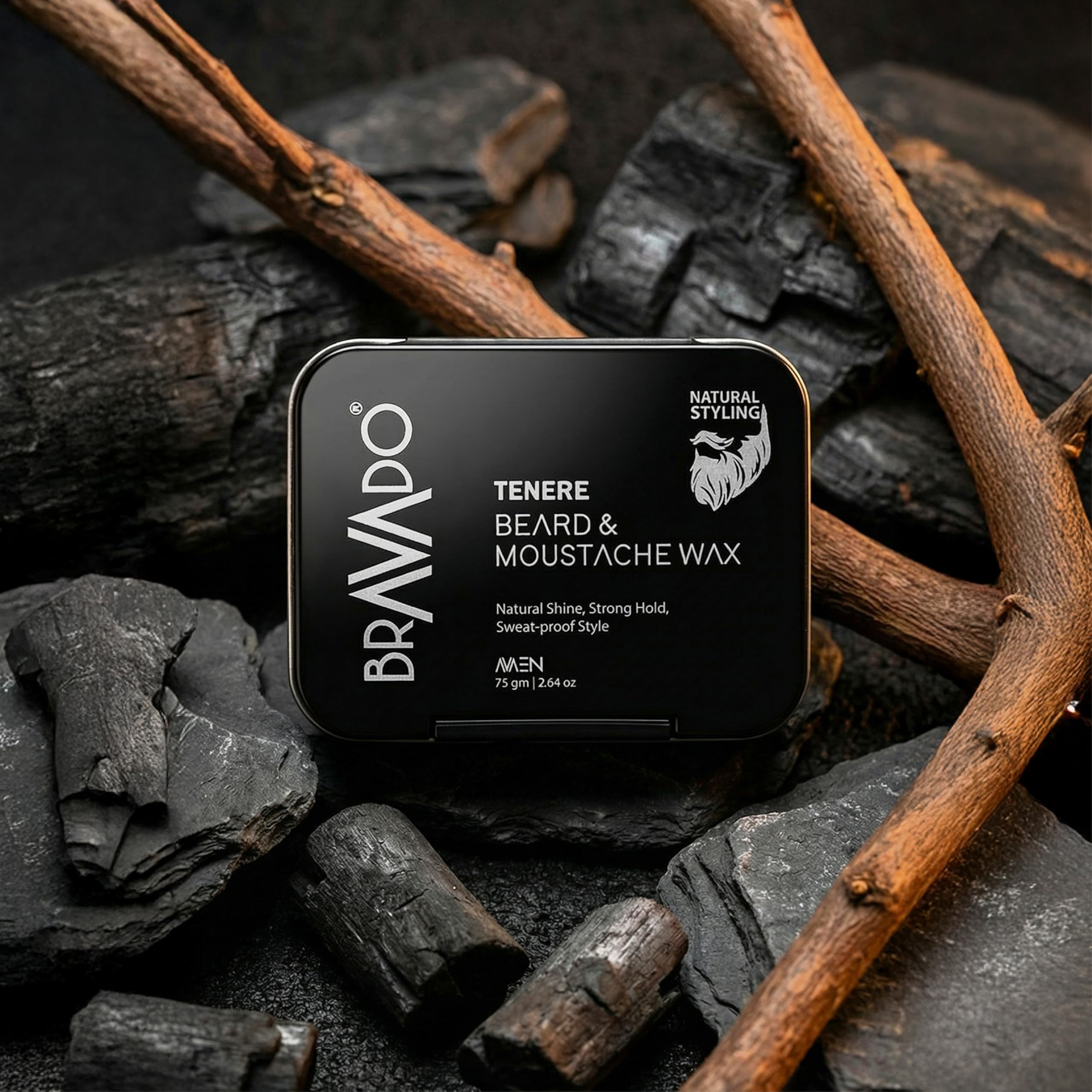 BRAVADO Tenere Beard and Mustache Wax for Men | Strong Hold Beard Wax | Natural Finish Mustache Wax For Shape and Style 75g 4