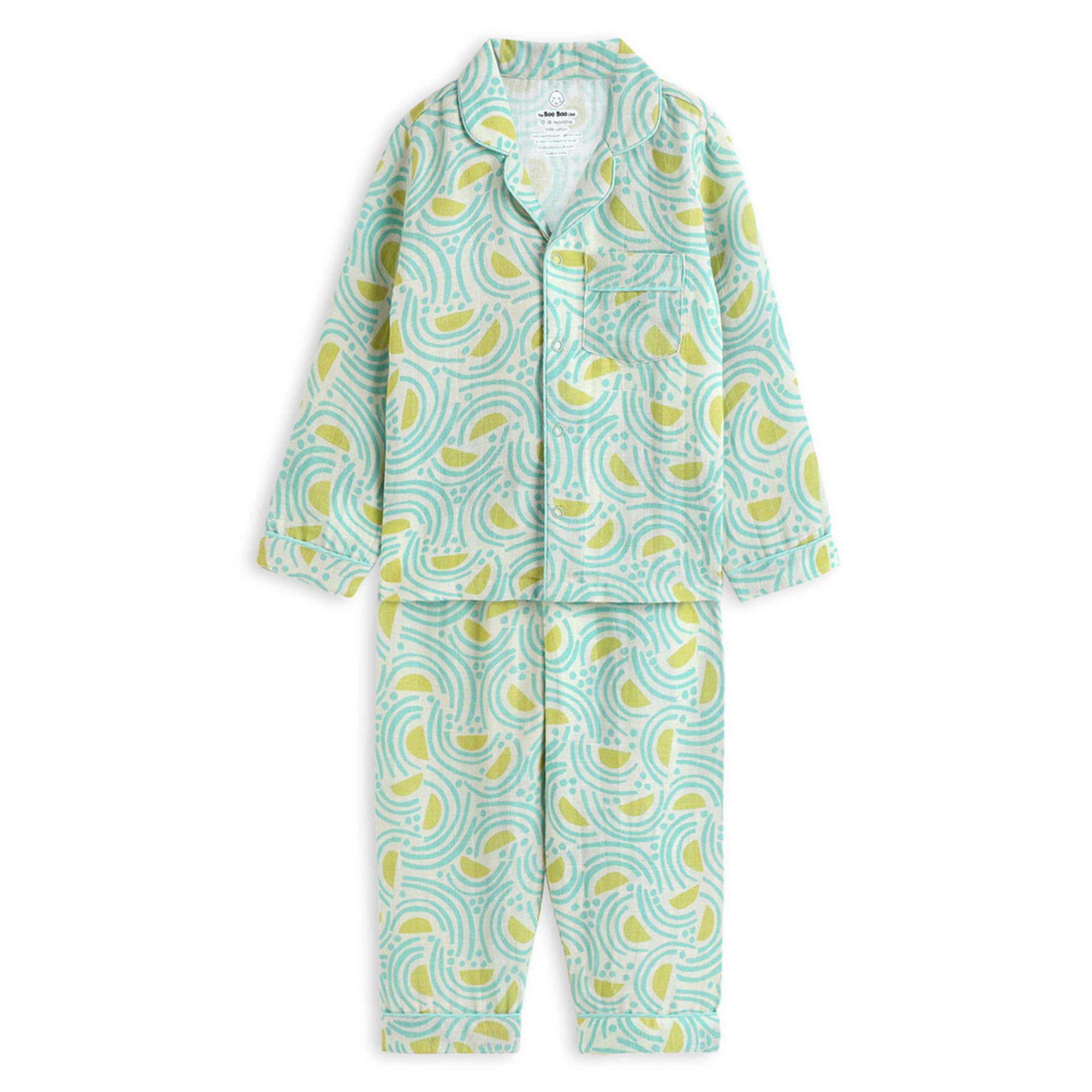 The Boo Boo Club Stylish Print Muslin Night Suit | Soft, Breathable Fabric for Sensitive Skin | Flexible Relaxed Fit Pyjama Sets for All Seasons, Durable & Long | Lasting For Boys and Girls-picture-35
