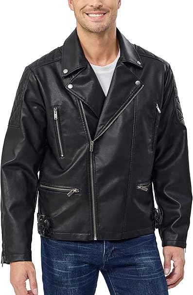 JEANASIS 【eL】Fur LeatherJacket JEANASIS 【eL】Fur LeatherJacket Faux Leather Moto Jacket