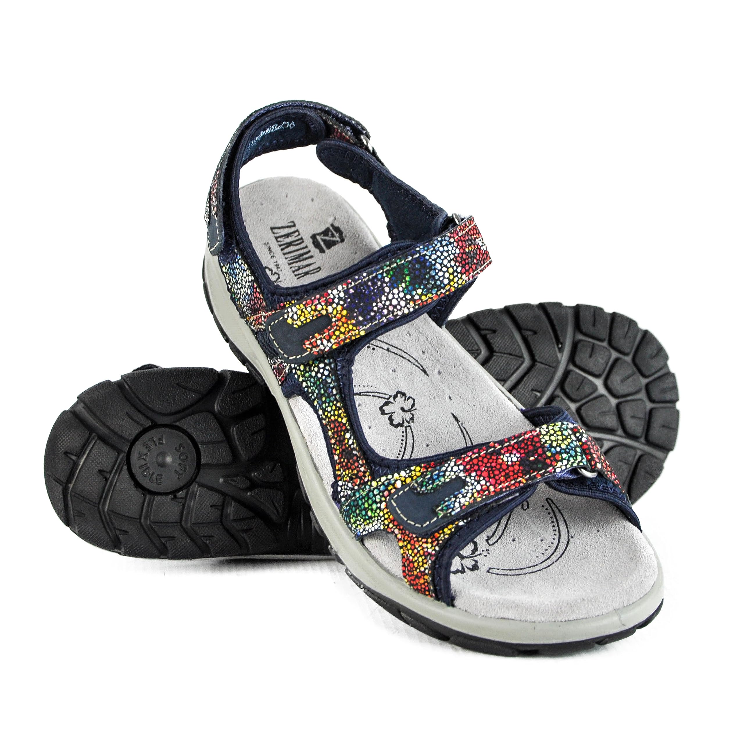 Zerimar natuurleren damessandalen | Wandelsandalen | Sportschoenen voor dames | Leren wandelsandalen | Leren trekkingsandalen | Kleur zilver maat 40