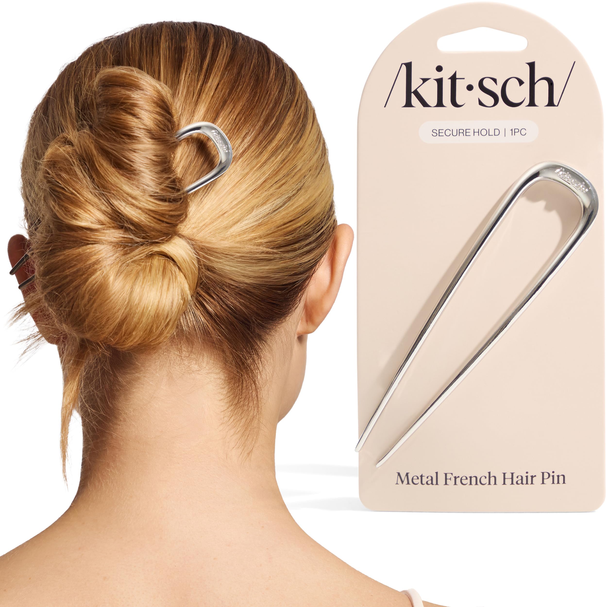 Kitsch French Hair Pin for Women 1pc - Silver | Elegant & Durable
