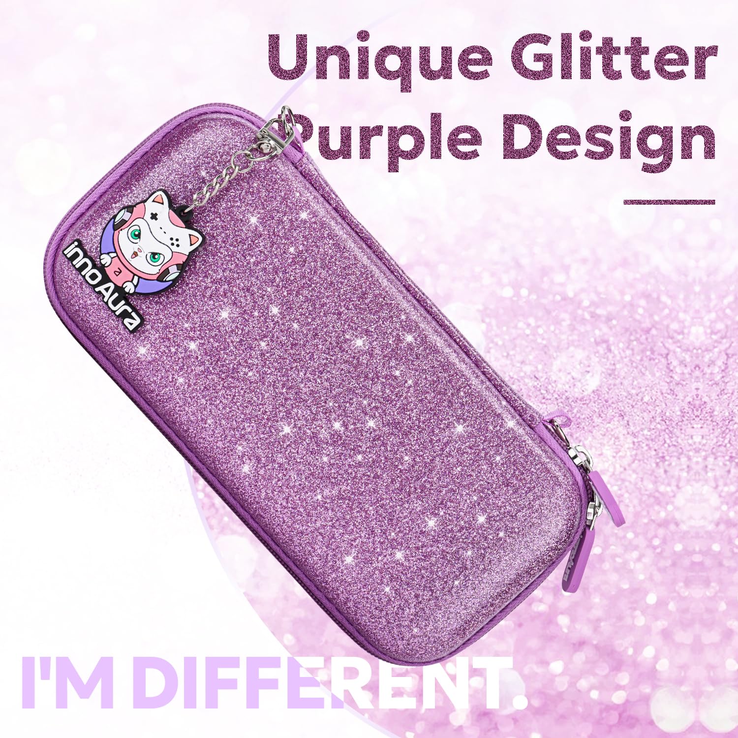 IA innoAura Pacchetti di accessori Switch Lite, Lite Paillettes Viola, alla moda
