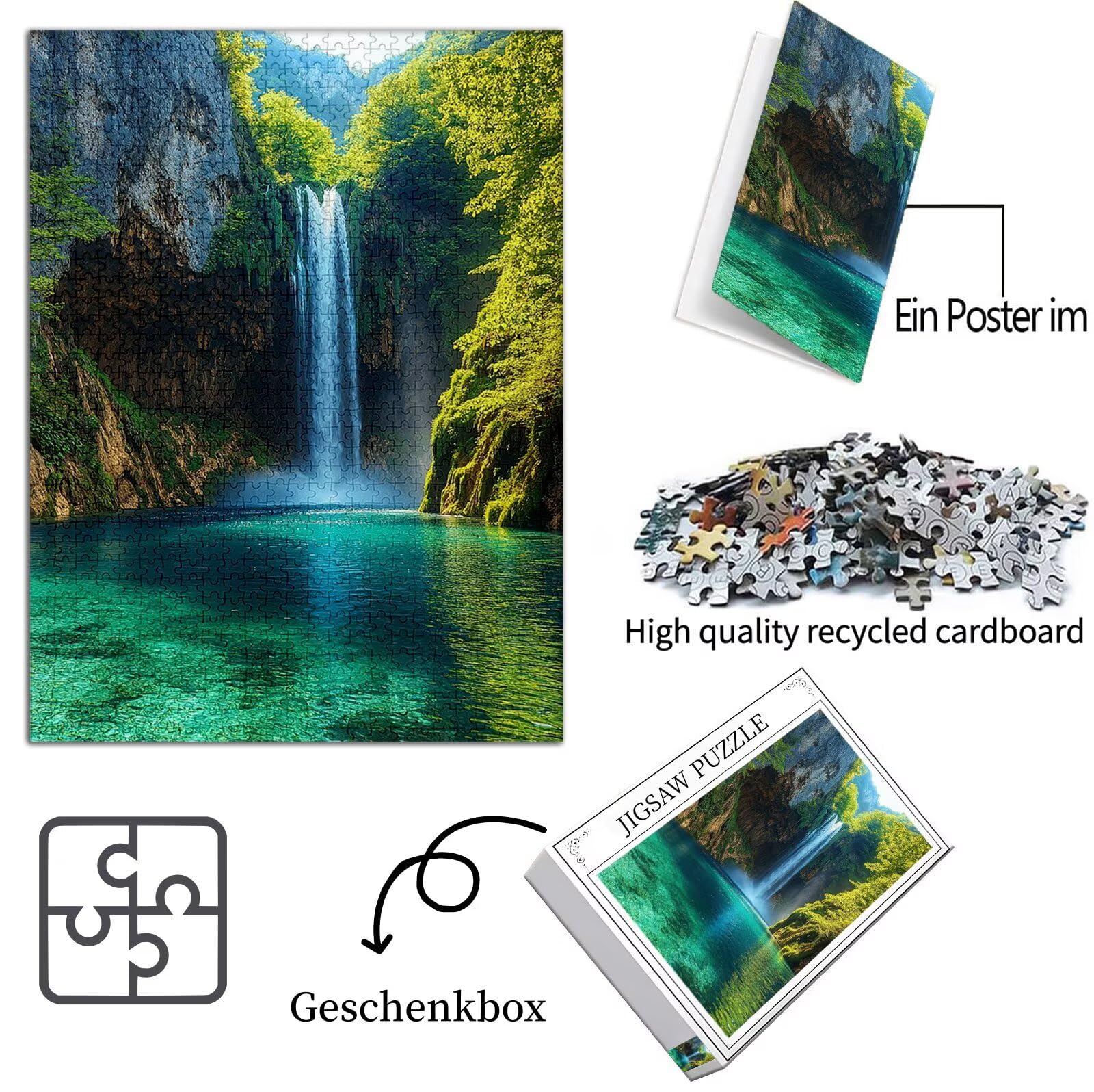 Natura Puzzle 1500 sztuk dla dorosłych, Puzzle Krajobraz Wzór Projekt, Jigsaw Dorosłych, 5D DIY Rzemiosło Rodzina Zajęcia z Pakowaniem Pudełka, Dekoracja ścienna do domu, Prezent 87x57cm, Model544