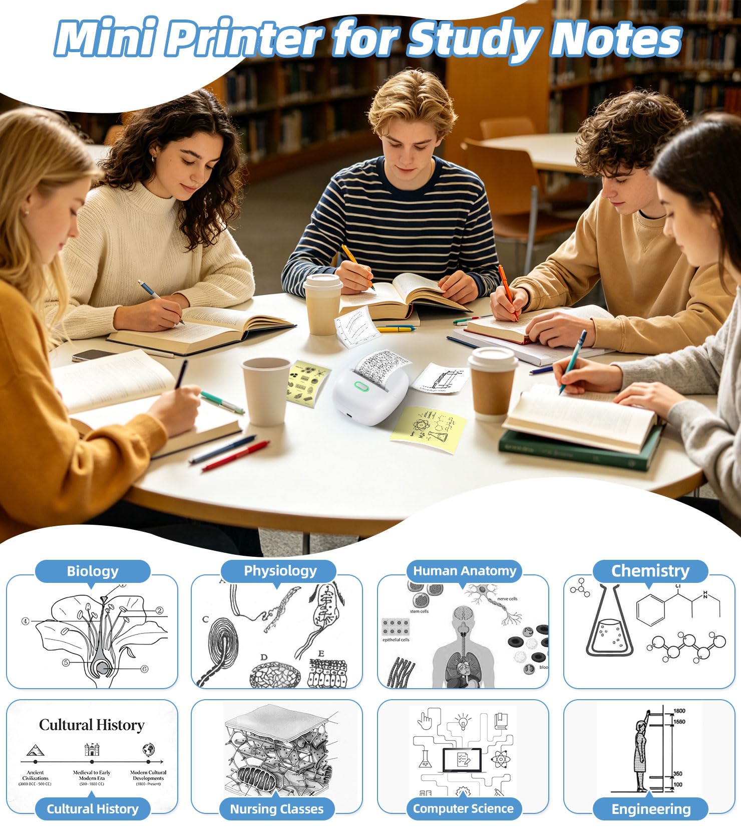 ORGSTA S002 Étiqueteuse Bluetooth Portable Imprimante d'Étiquettes Autocollantes 300 Dpi Mini Étiquette pour Maison, Bureau, École, Cuisine personnalisées, Compatible iOS et Android