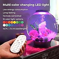 Vista 6 de biOrb Acuario clásico 60 acrílico de 16 galones con luces LED multicolor controladas a distancia, tanque moderno para exhibición de mesa, plateado