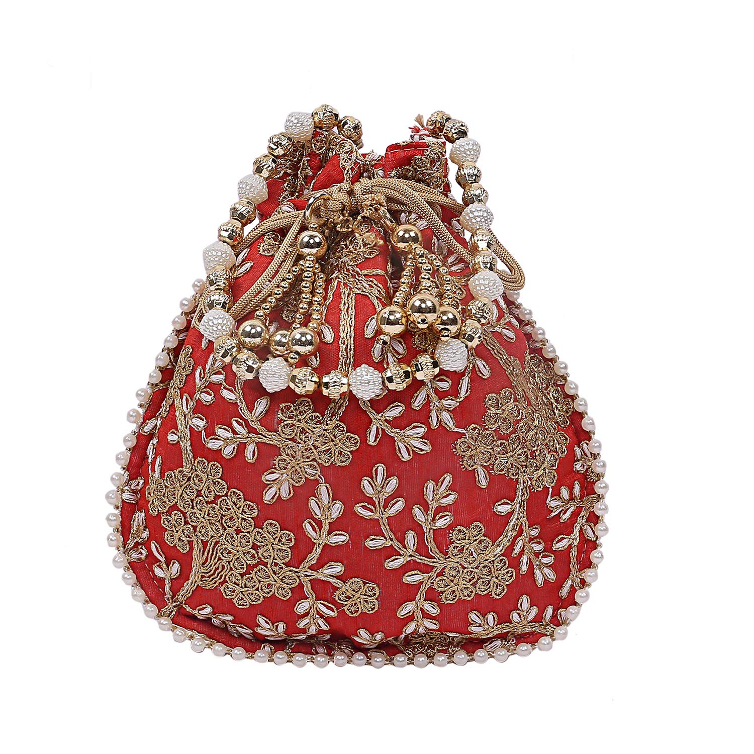 Kuber Industries Silk Embroidered Women Potli Bag (Red) -CTKTC8809 (B07SPLLTZ5) Amazon Price History, Amazon Price Tracker
