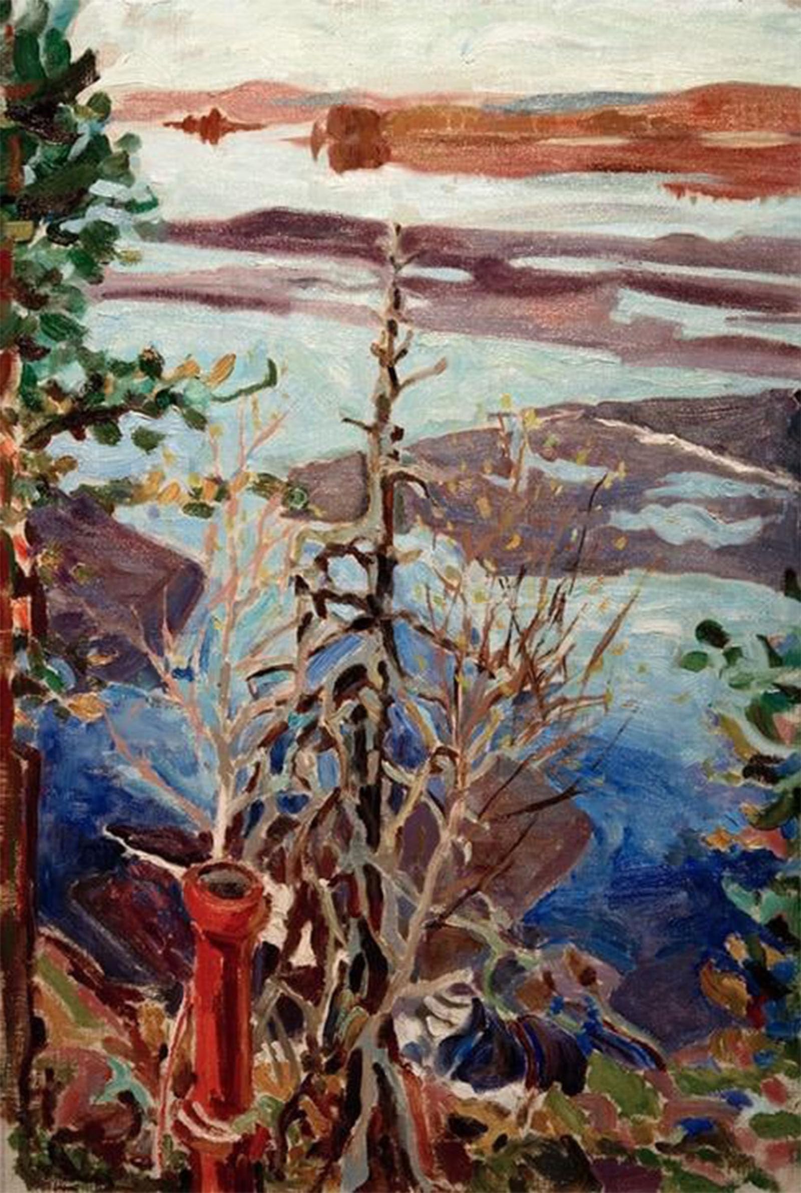 ARTXLXXBN Famous Painting Canvas Artwork Graffiti Print Spring Ice View From the Roof in Kalela by Akseli Valdemar Gallen Kallela Portrait Canvas Image for Home Decor 60x90cm