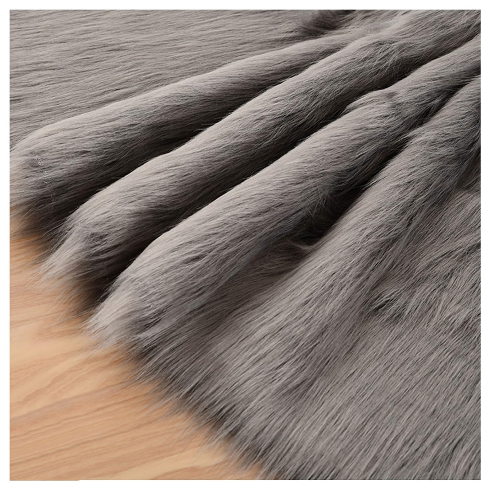 Long Pile Faux Fur Fabric, Fluffy Decorative Fake Fur Material, 5cm Soft Plush Faux Imitation Fur Material For Fancy Dressed, Costume, Cosplay, Gnome Beards, Art Crafts, Fursuit, 50x50cm(Color:Dark gr