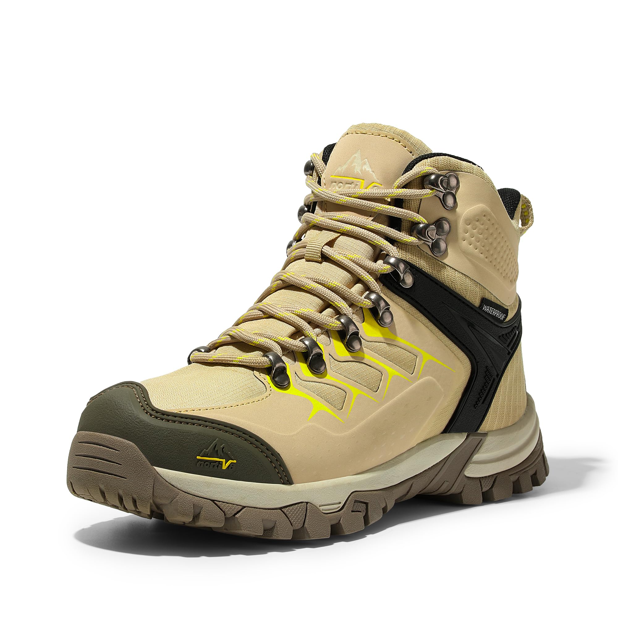 NORTIV 8 Womens Hiking Boots Waterproof Backpacking Lightweight for Outdoor Trekking Camping Trail Hiking Boots Khaki Size 7.5 SNHB2211W