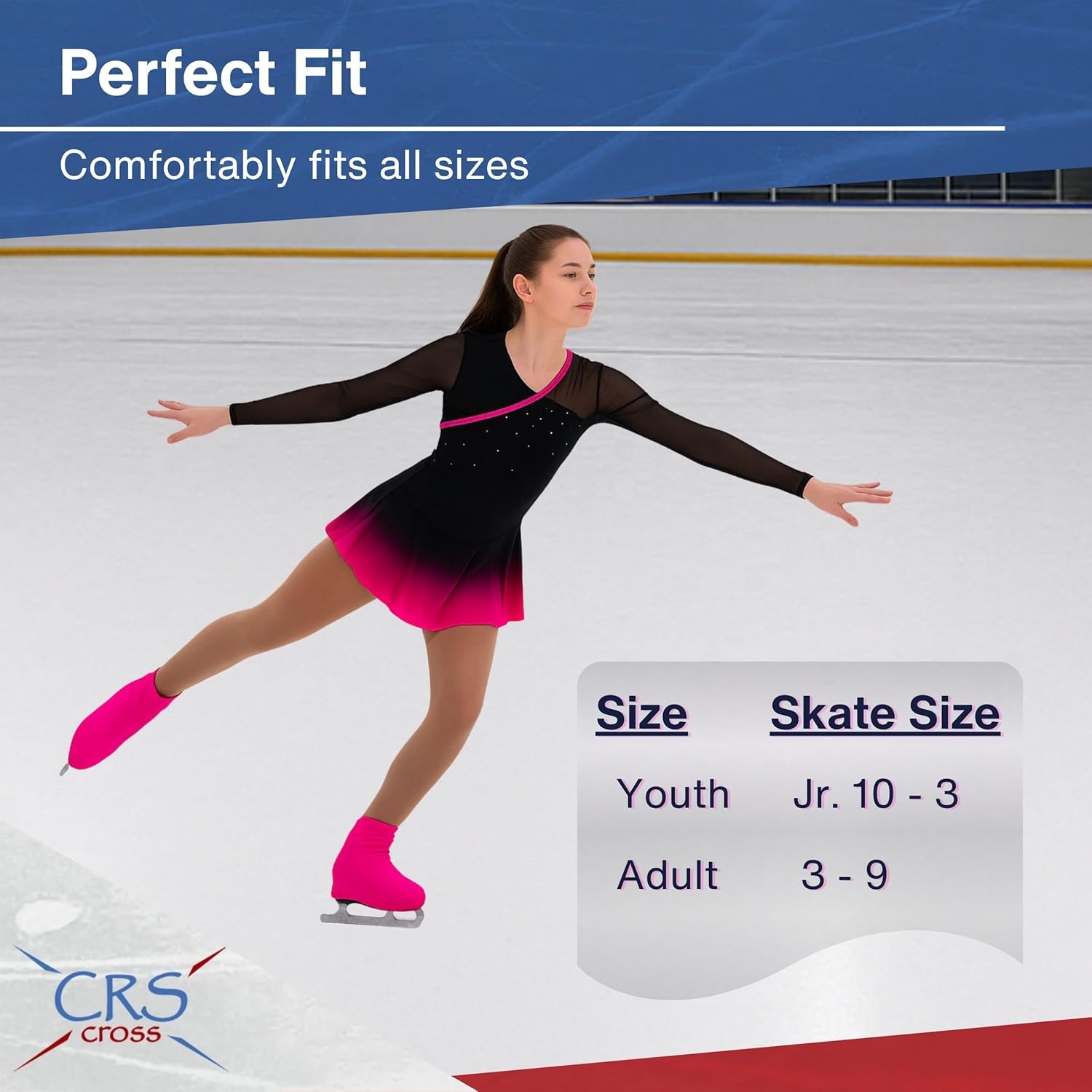 CRS Cross Skating Boot Covers Lycra Ice Skate Covers. Performance Ready Protection for Figure Skates, Ice Skating, Roller Skates. - Image 4
