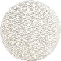 Vista 7 de Christopher Knight Home Aubrie Counter Height Bar Stools Set of 2, Boucle Fabric Round Bar Stool for Kitchen Island, Wooden Backless Dining Room