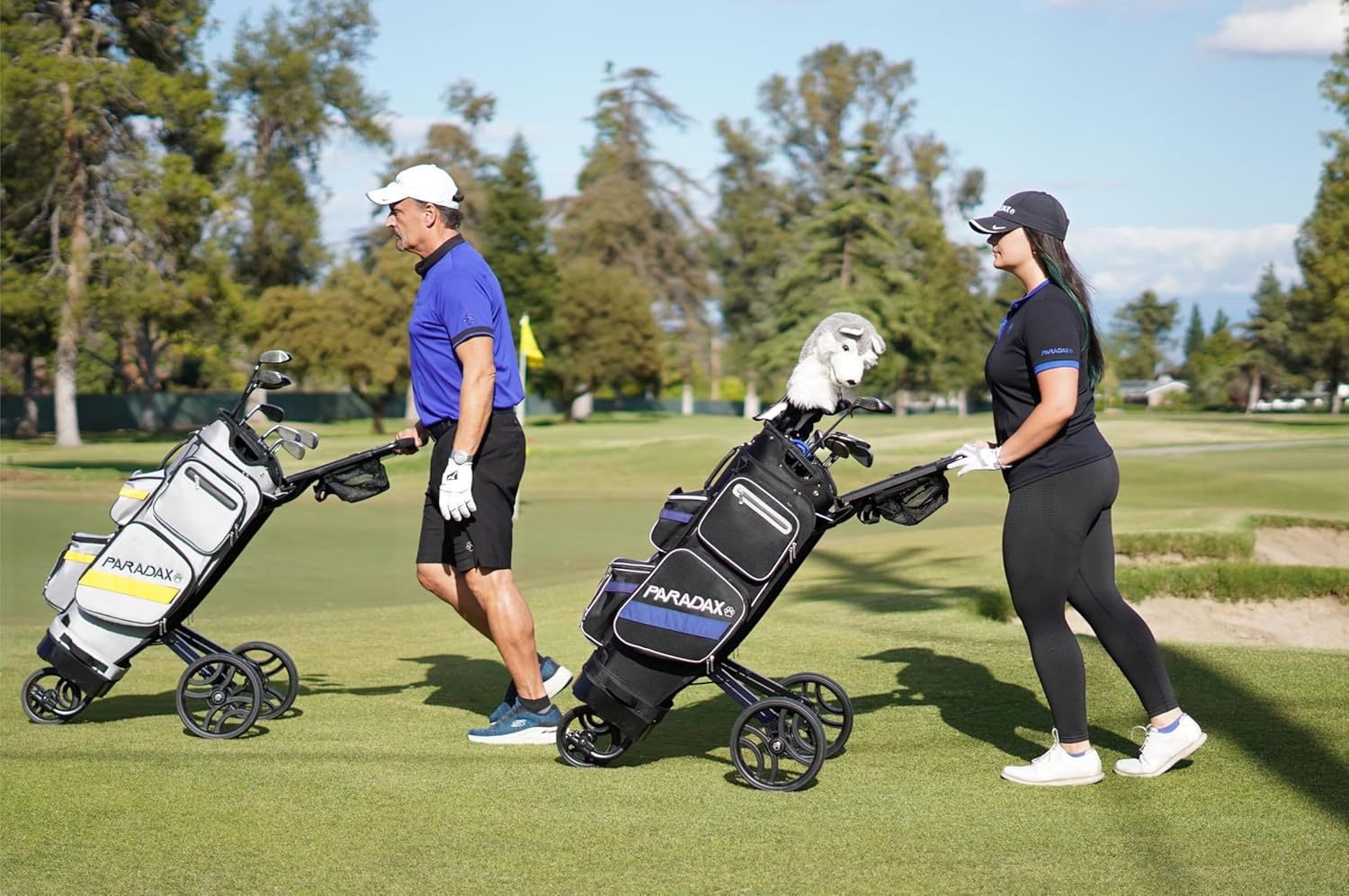 PARADAX A1-1 All-in-One Golf Bag - Cart Built Inside The Bag! | Cart hides Inside The Golf Bag Within Seconds. Push Golf Bag and Cart | Golf Bag and Cart Combo | Golf Bag with Wheels