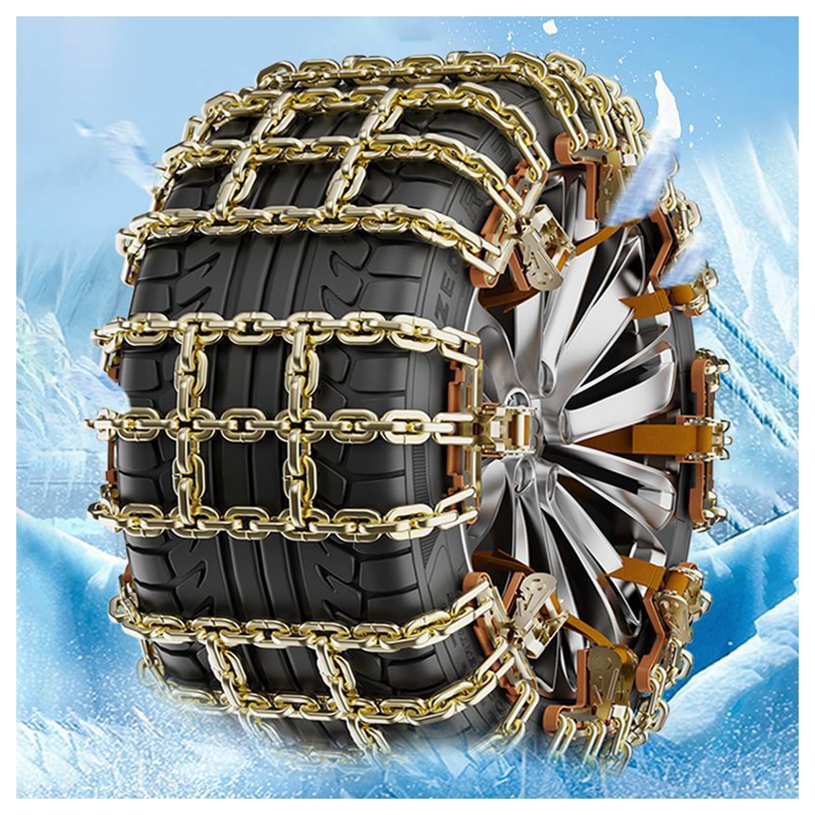 Cadenas de neumáticos de nieve de invierno, Cadenas de nieve for coches, tracción de emergencia de nieves antideslizantes, cadena de seguridad de conducción(6items,245-285)