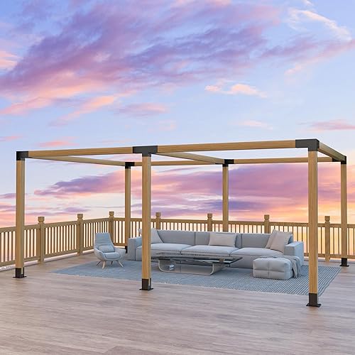Miniatura 7 de Kit de soporte para pérgola de 4 vías de 4 vías de alta resistencia, kit de pérgola de bricolaje para construirte tú mismo (paquete de 4)