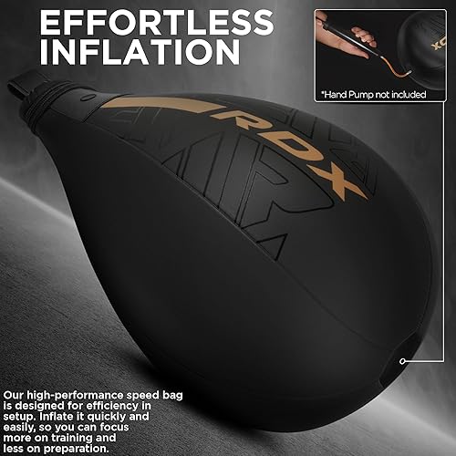 Miniatura 8 de RDX Juego de pelota de boxeo y giratorio, Maya Hide Leather Dodge Striking Mount Kit con vejiga adicional, MMA Muay Thai Punching Entrenamiento de