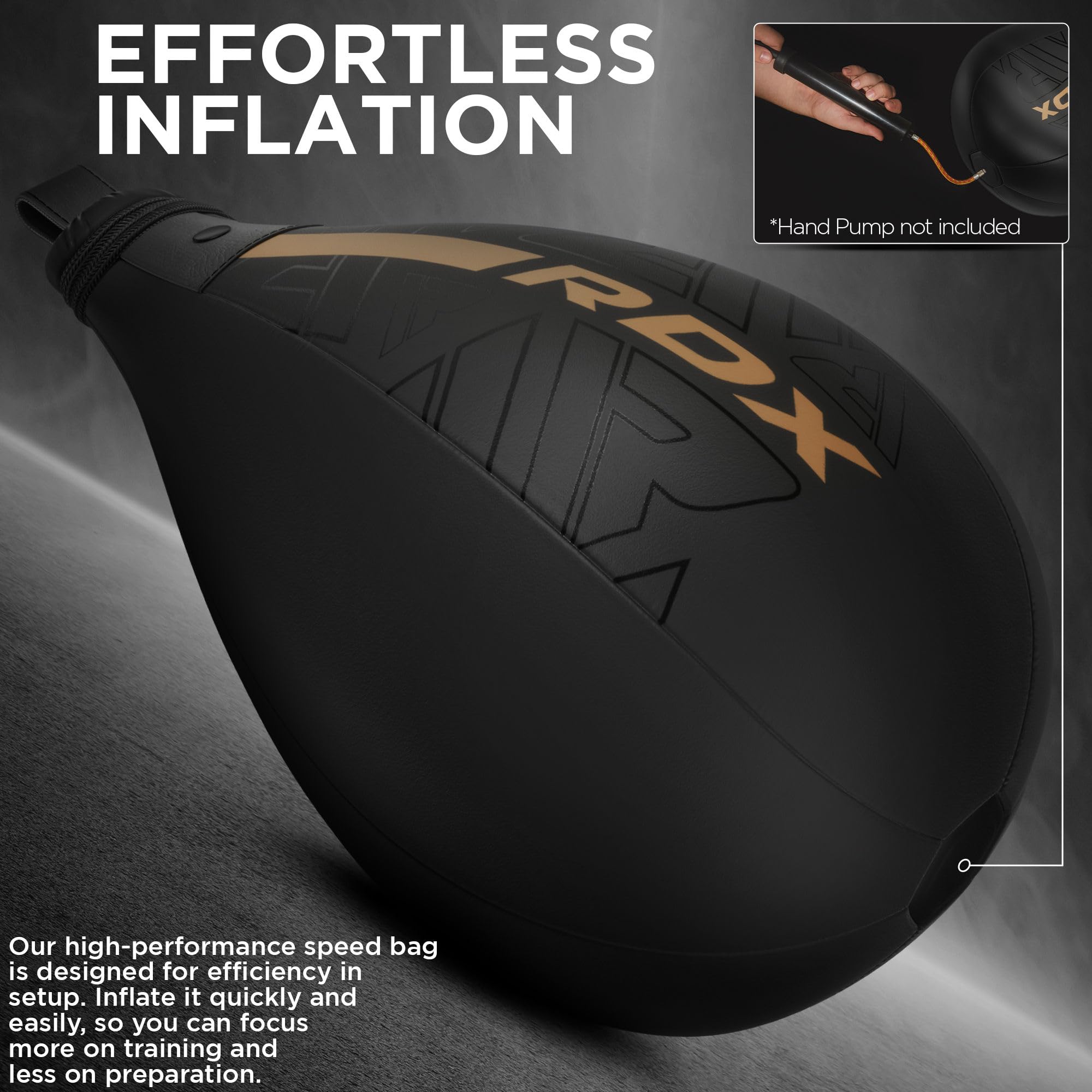 RDX Boxbirne Maya Hide Leder Set, Speedball Hängend Mit Halterung, Punchingball Boxing Speed Bag, Geschwindigkeit Ball Boxen Training Trainingsgeräte Gym Fitness