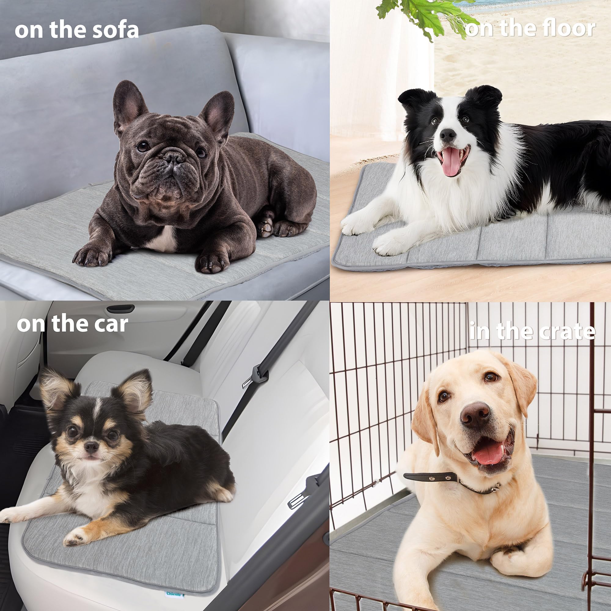 Chicute - Tapete de enfriamiento para perros grandes, almohadilla ortopédica de espuma viscoelástica para mascotas, para verano, QMAX>0.5, almohadilla lavable de alta calidad para tu
