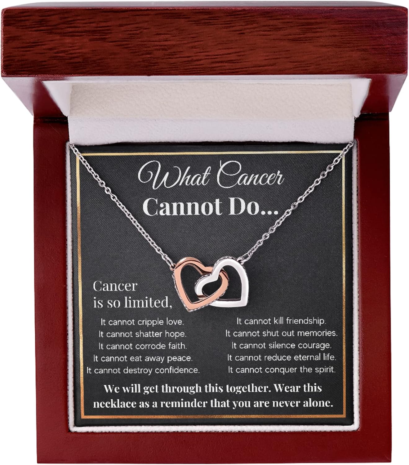 FG Family Gift Mall Cancer Gifts For Women, Comfort Items For Chemo Patients, Breast Cancer Survivor Gifts For Female, Cancer Awareness Pendant Necklace with Message Card and Gift Box
