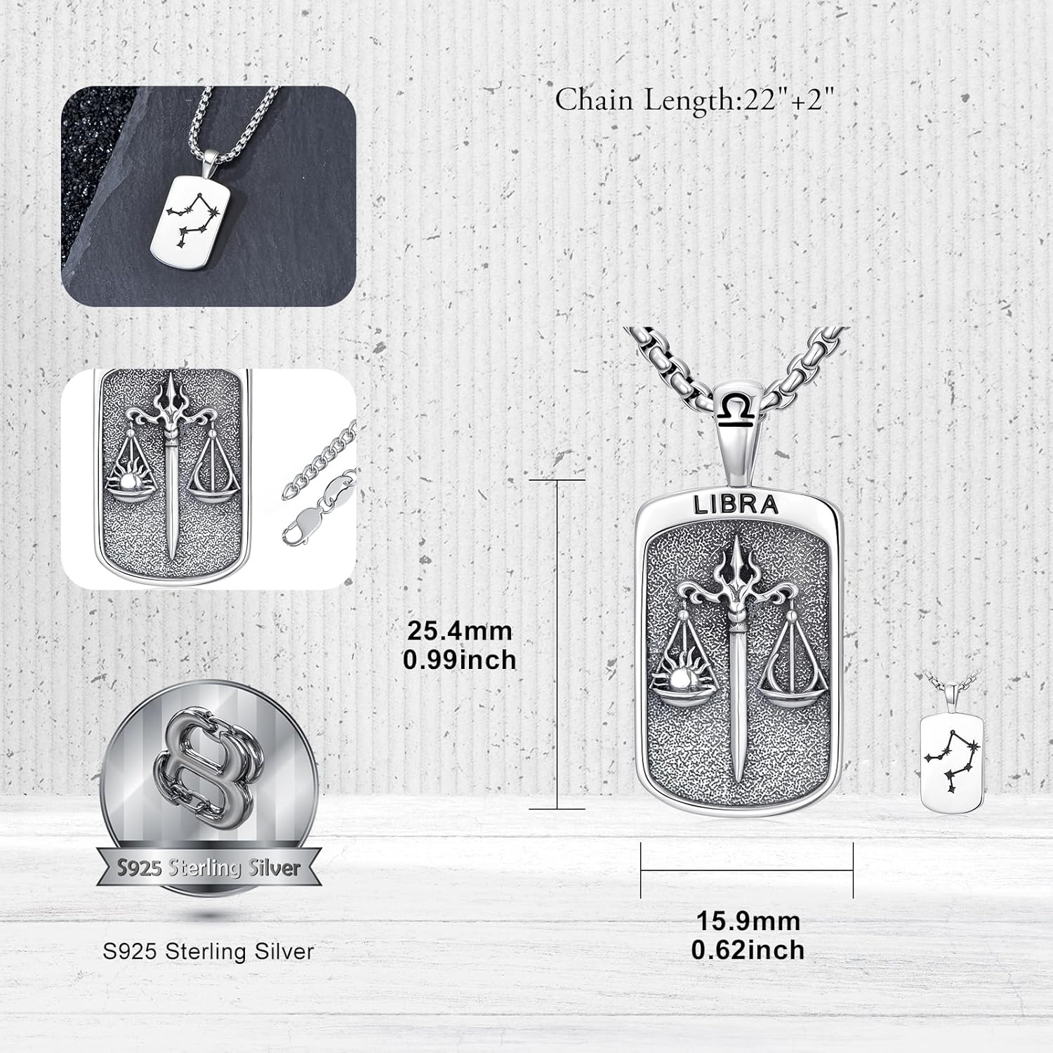 Zodiac Necklace 925 Sterling Silver Constellation Necklace Horoscope Astrology Pendant Zodiac Jewelry Gift for Men Women - Image 4