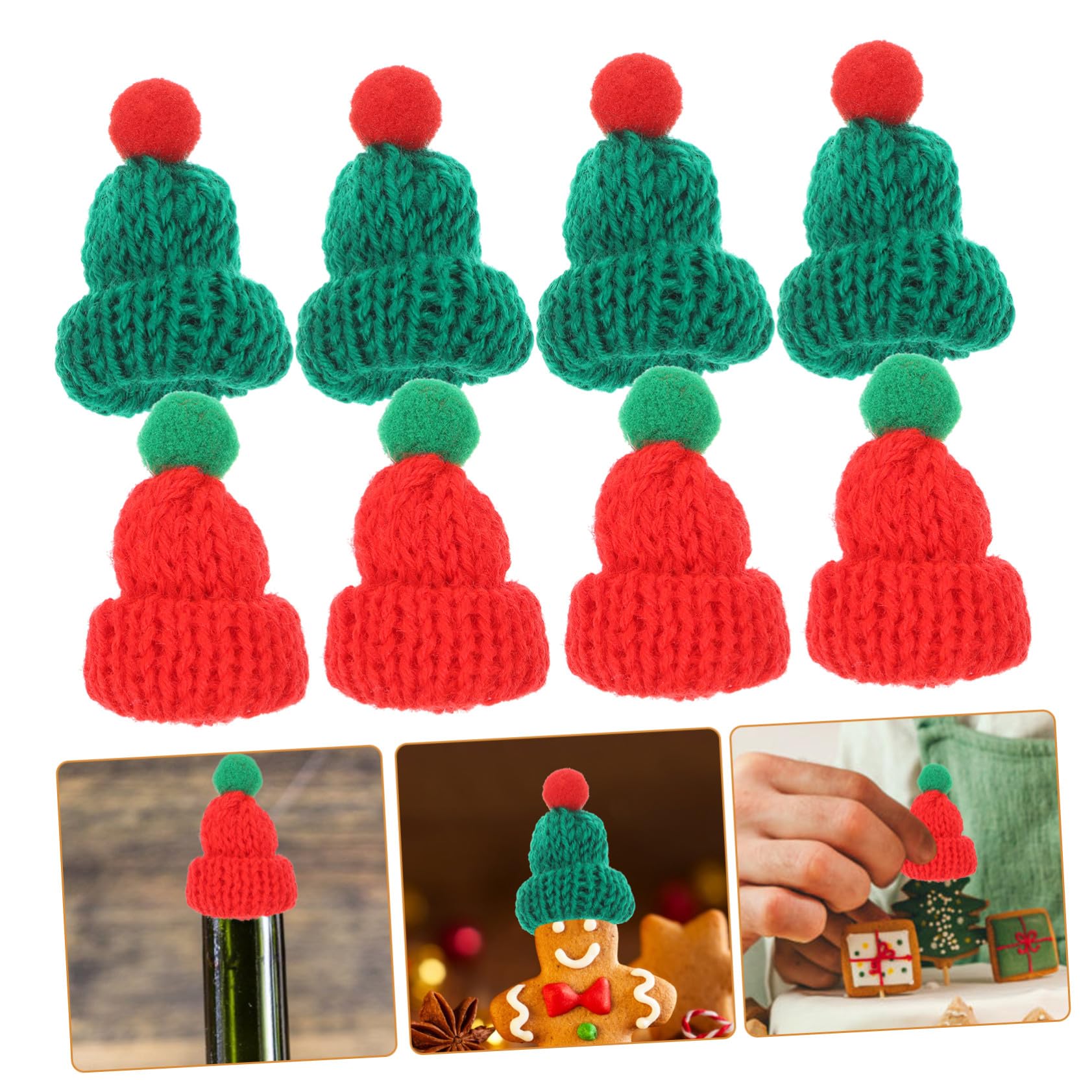 20piezas Mini Gorro De Papá Noel De Decoración Navideña De Gorros Navideños Miniatura para Manualidades para Decoración De Fiestas De Navidad y Regalos De Agradecimiento