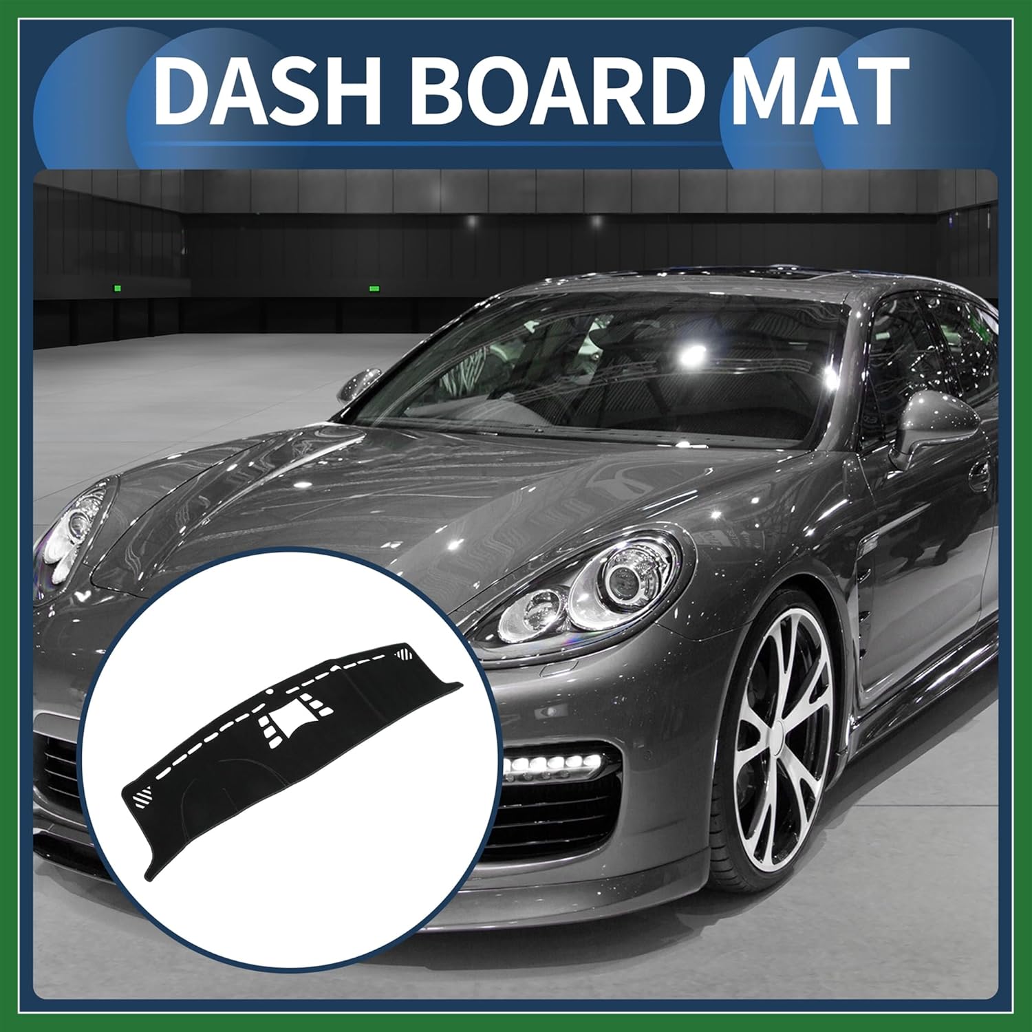 Motoforti Dash Cover, Center Console Non-Slip Dashboard Carpet Mat for Porsche Panamera 2010-2016 High Configuration Polyester Black,1Pc Long-Lasting