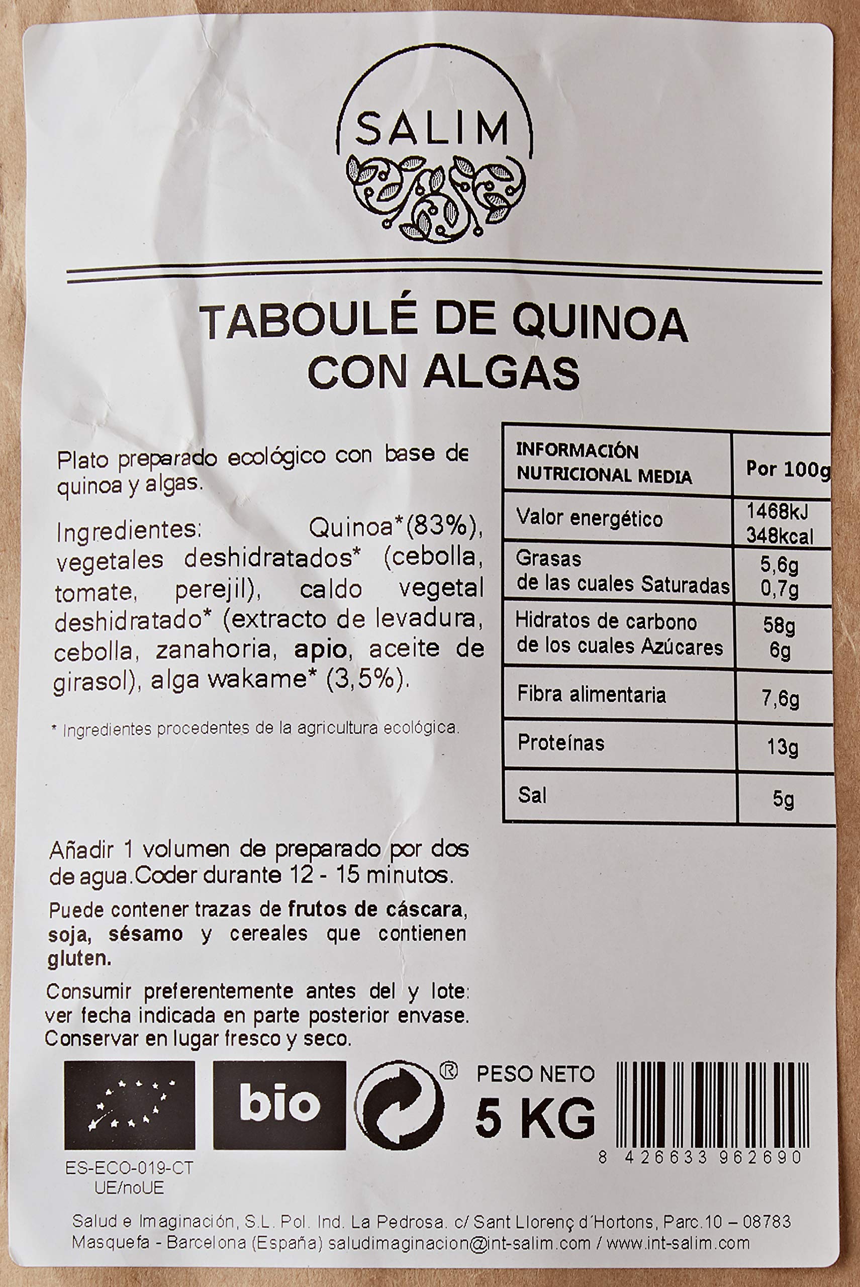 Graneles Granel Eco Taboule Quinoa Con Algas 5 Kg Graneles 5000 g