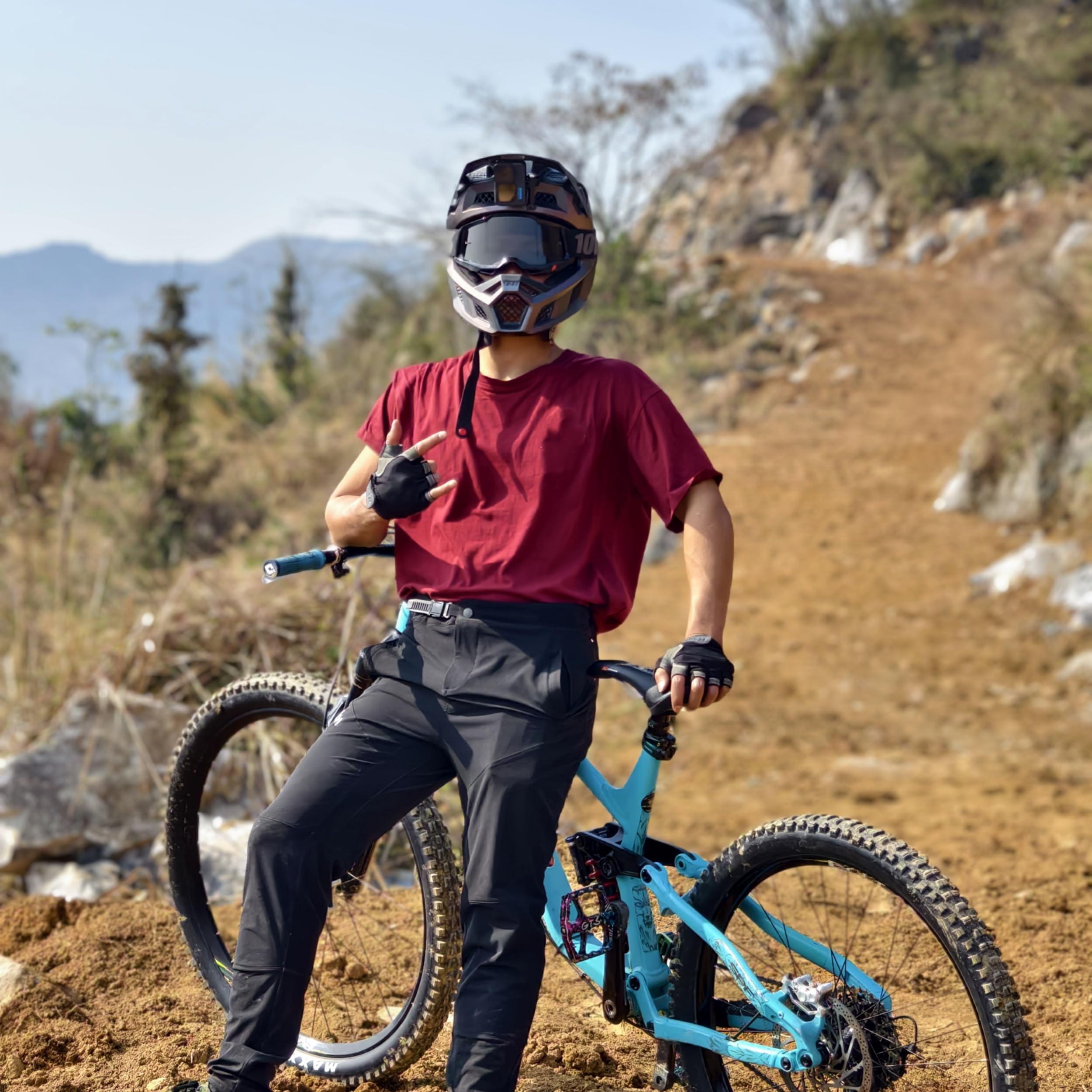 Mountain Bike Hosen, BMX Riding Hosen für Herren Fahrradhose, Schnelltrocknende leichte atmungsaktive Radfahren Fahrrad Downhill Bike Hosen