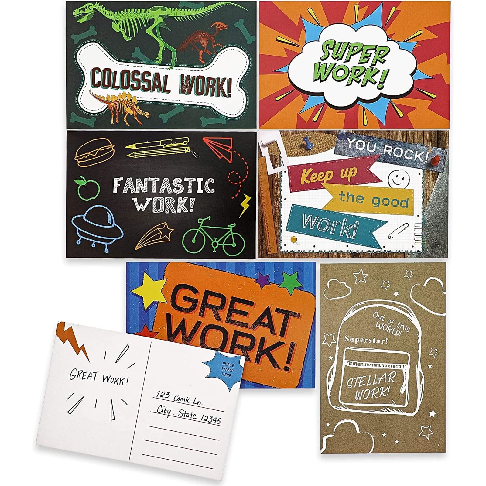 Amazon.com : 96 Pack Motivational Postcards for Kids and Students,  Classroom Supplies (6x4 in) : Office Products