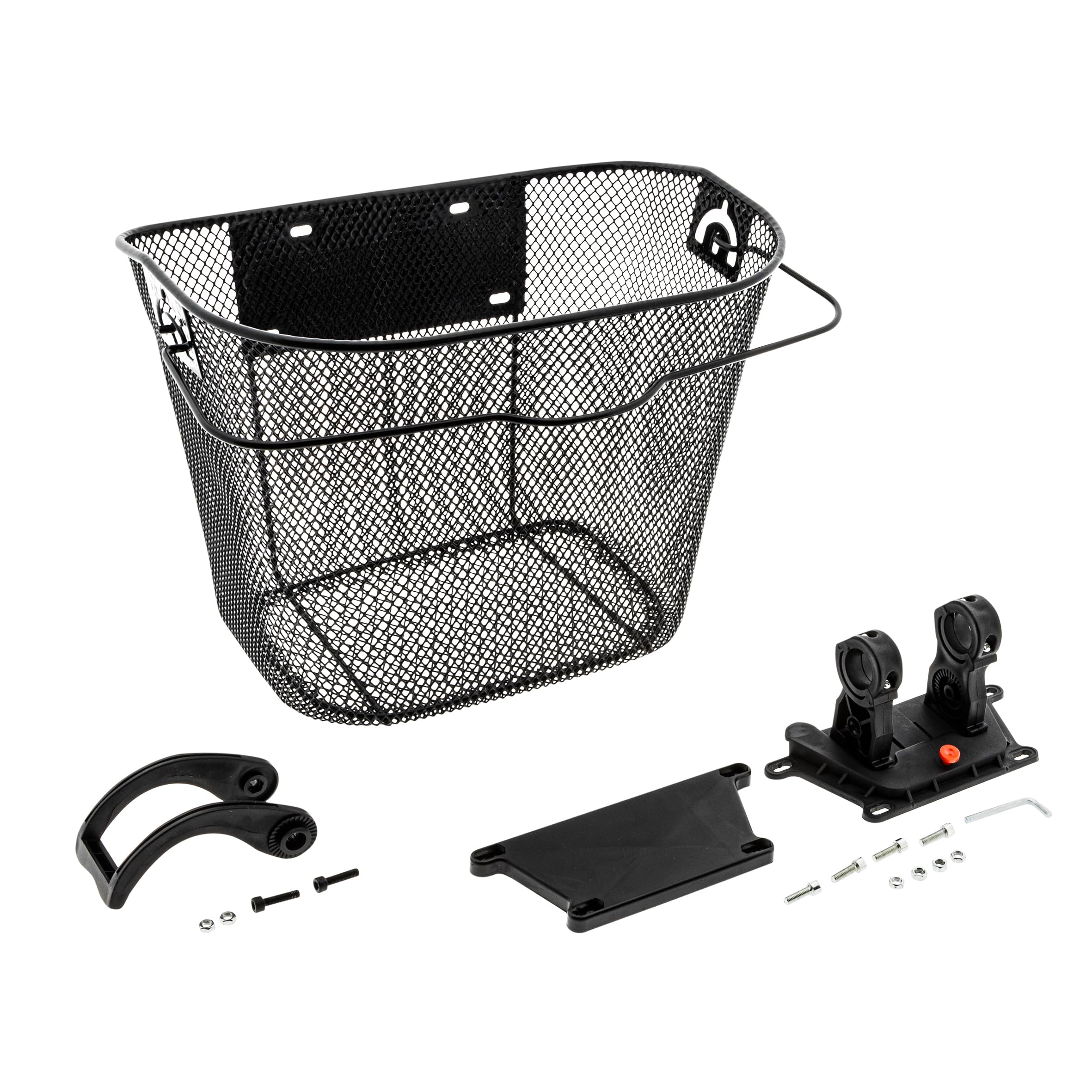 Metall Fahrradkorb schwarz für Lenker - 34 x 26 cm - Einkaufskorb für Fahrräder zur Festmontage