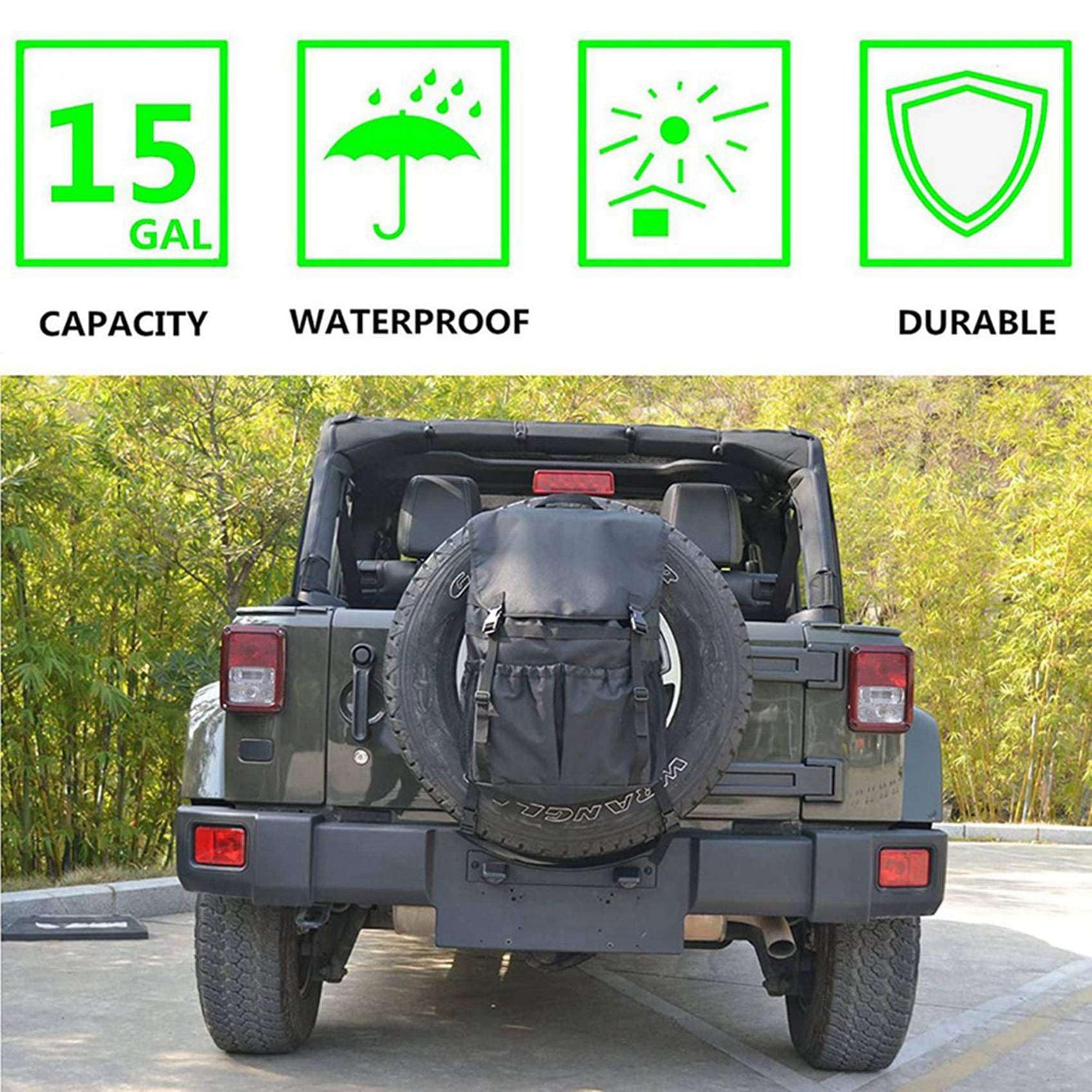 2 x worek na śmieci na koło zapasowe, torba do przechowywania UTV, SUV, kamperów, ciężarówek, offroad, ratownictwa, wyposażenia, regulowane, uniwersalne