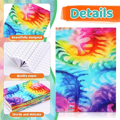 Miniatura 3 de Tenceur 50 cuadernos de notas de teñido anudado pastel, cuadernos pequeños de bolsillo de estilo multicolor, mini suministros escolares para niños,
